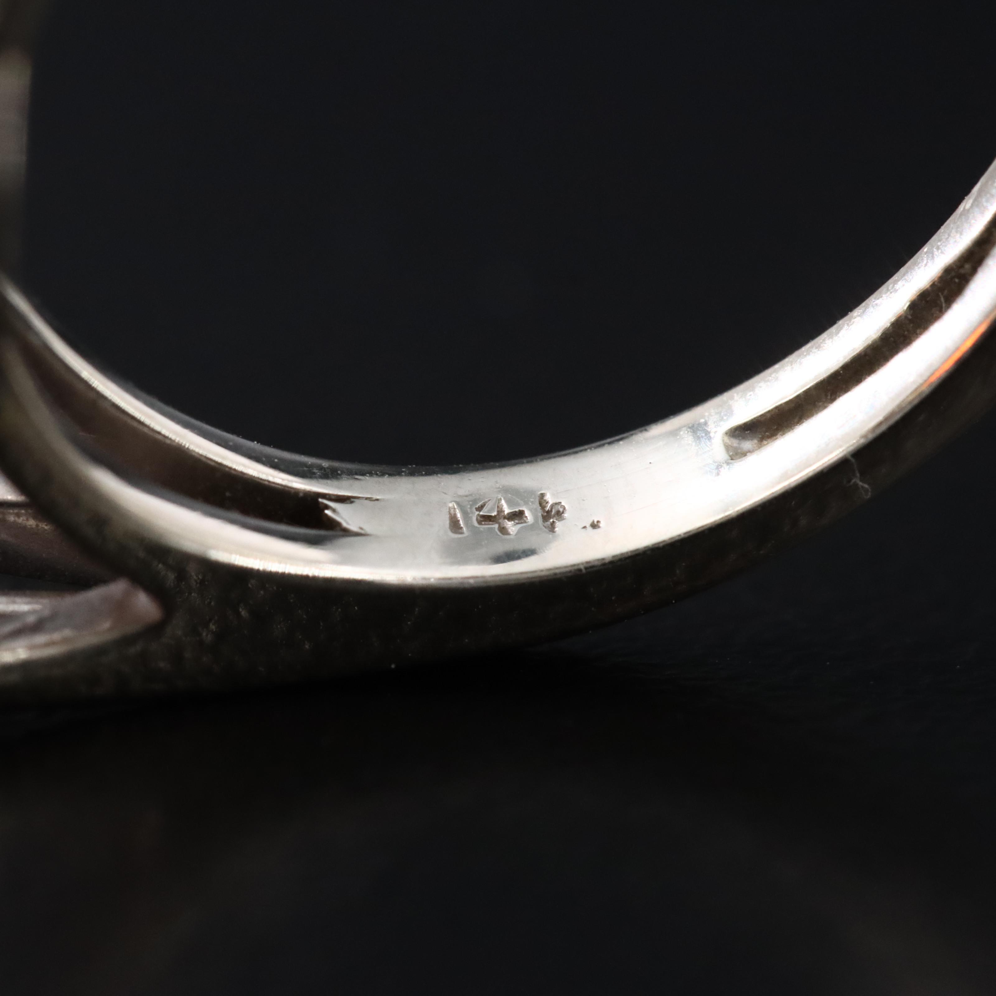 14K Opal and Diamond Floral Ring