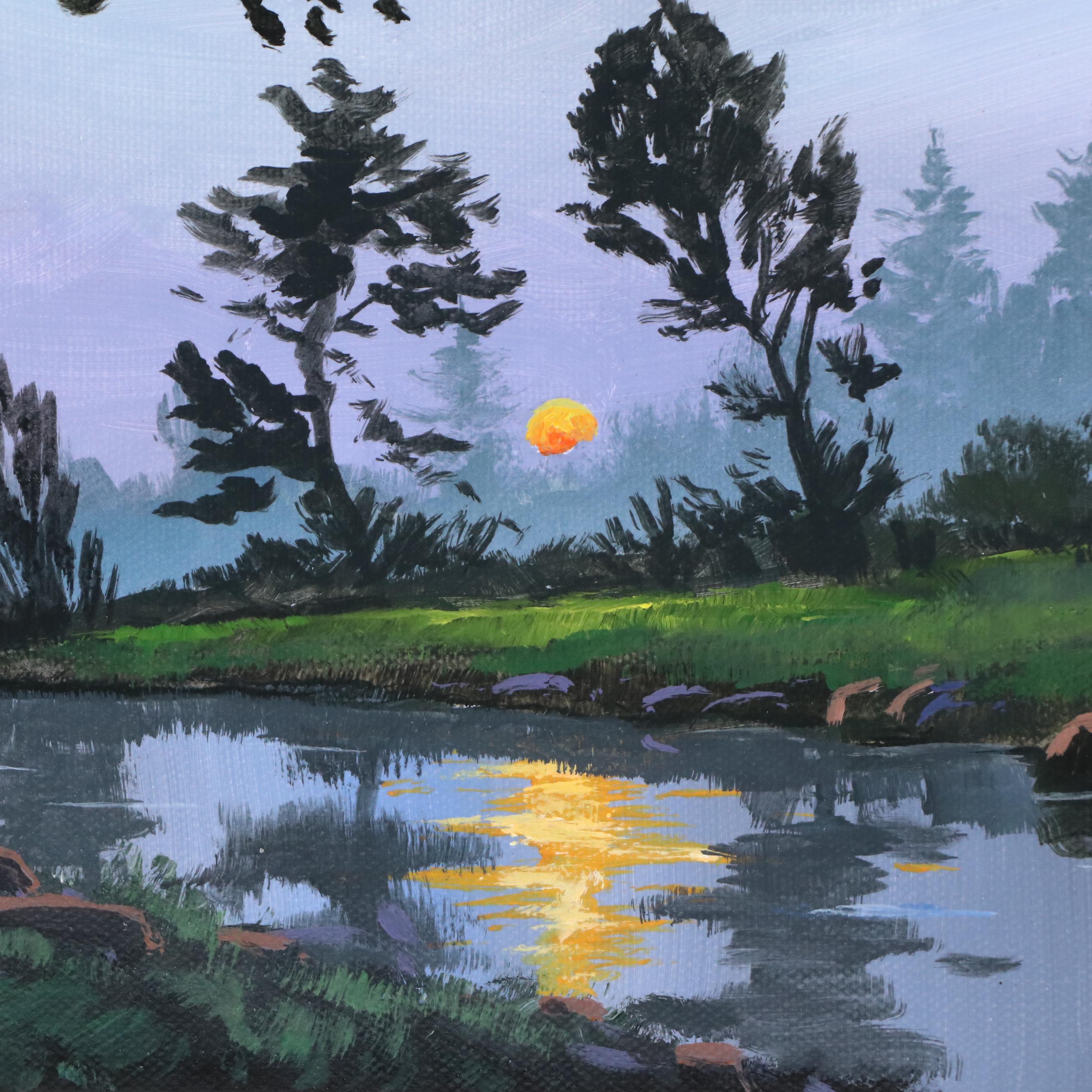 Doug "Bumo" Johnpeer Sunrise Landscape Oil Painting "Morning Has Broken," 2025