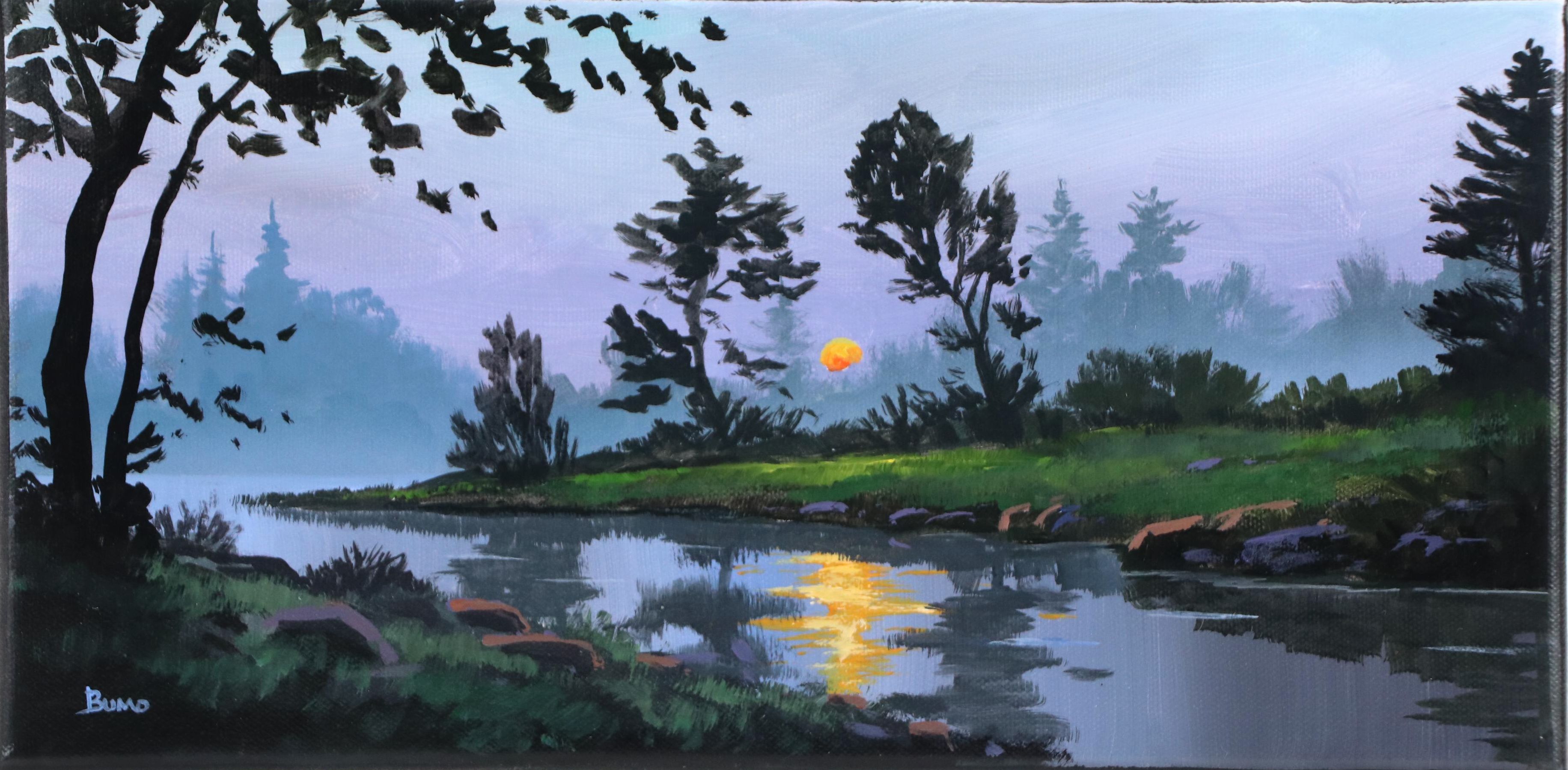 Doug "Bumo" Johnpeer Sunrise Landscape Oil Painting "Morning Has Broken," 2025