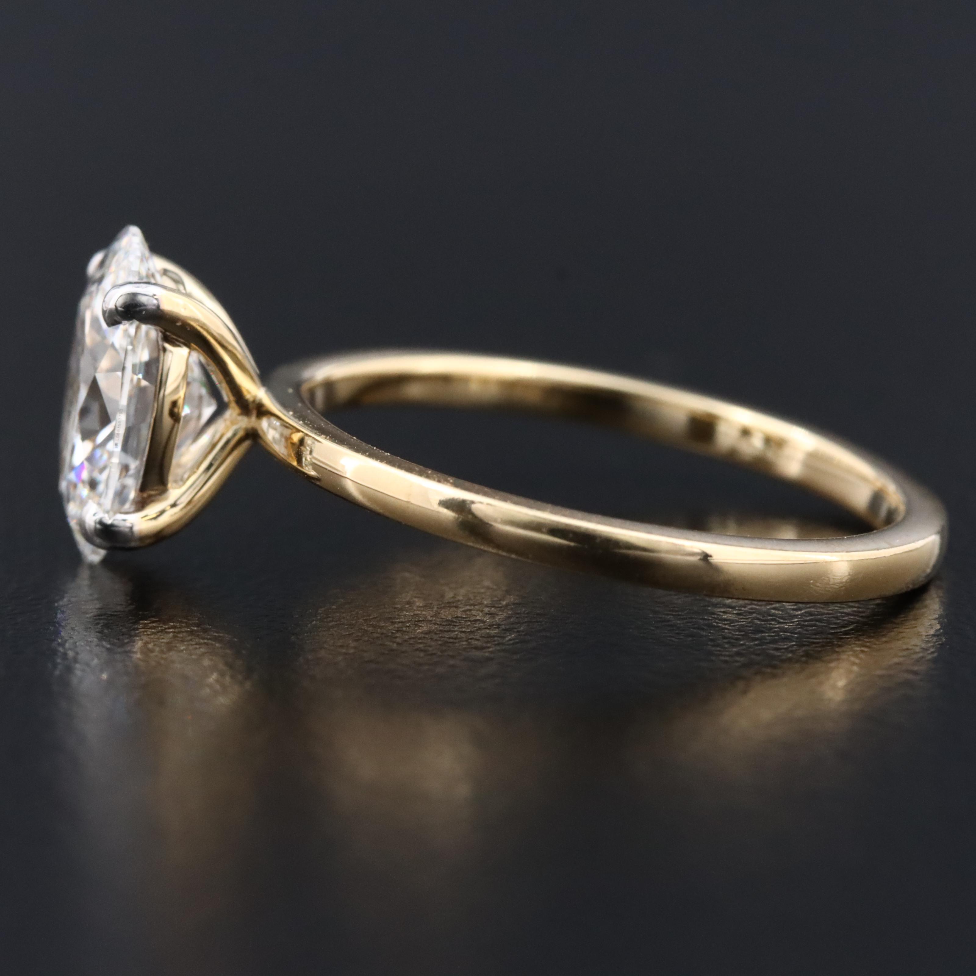 14K 1.56 CT Lab Grown Diamond Solitaire Ring with IGI Report