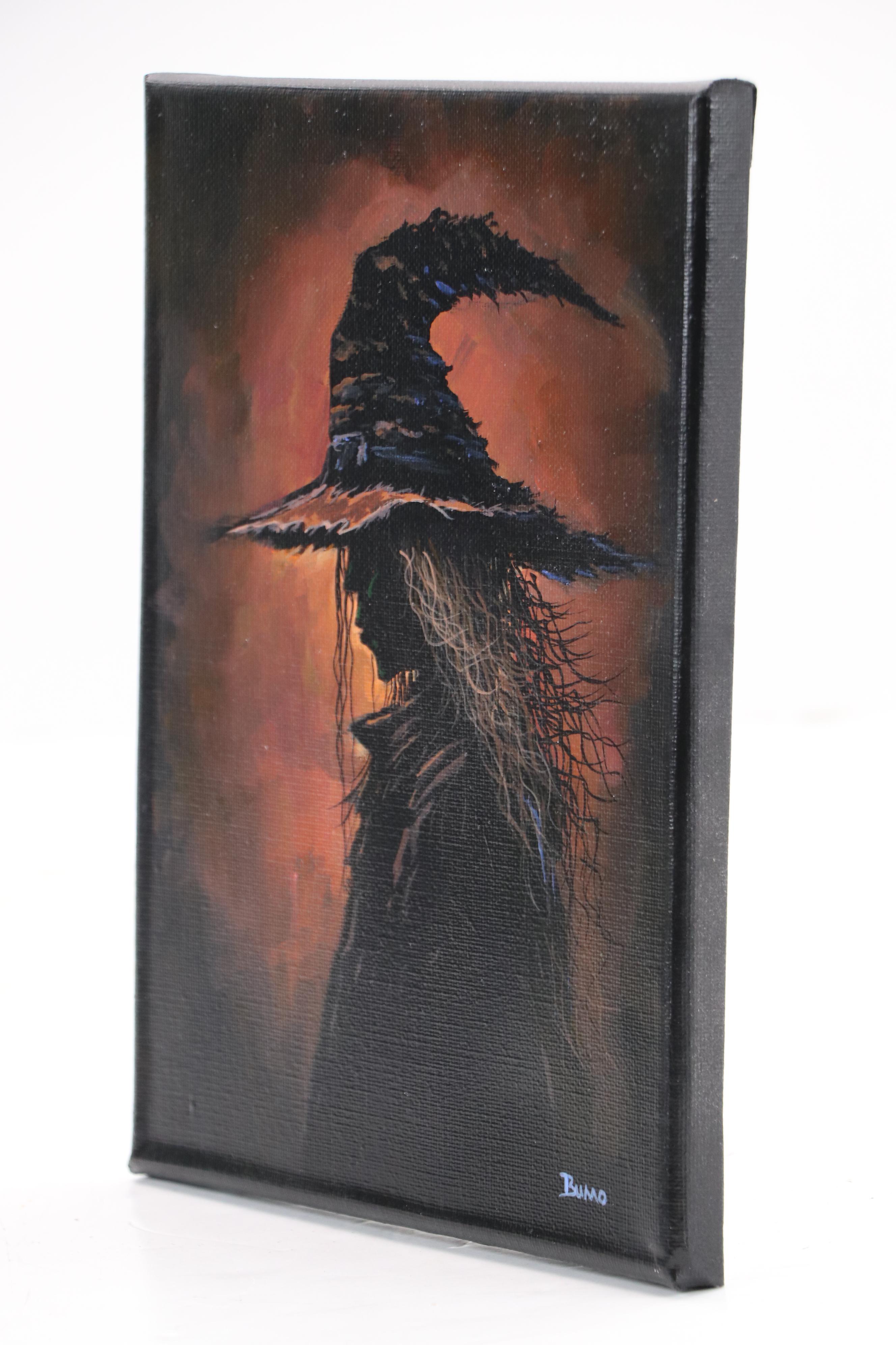 Doug "Bumo" Johnpeer Oil Painting of Witch, 2025