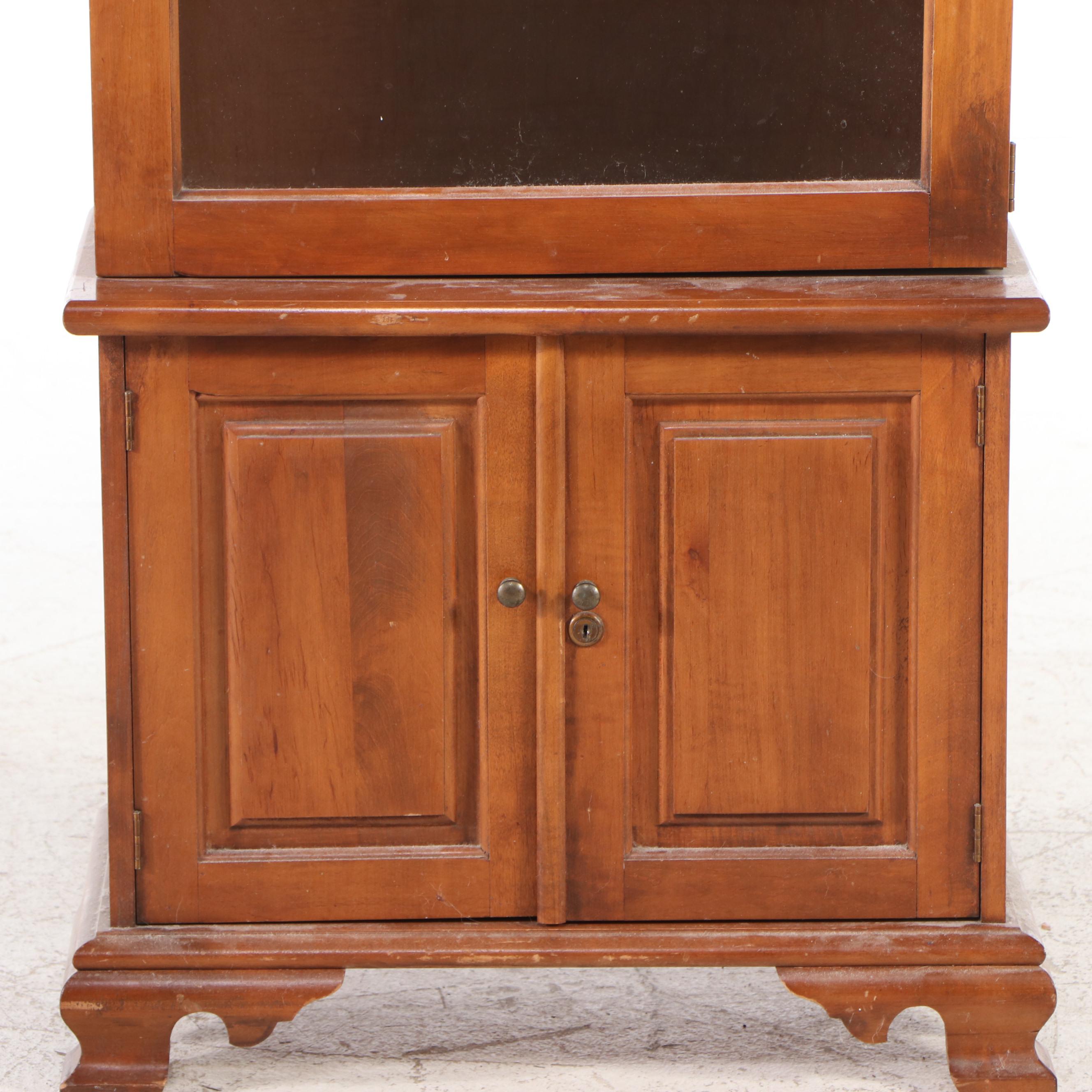 Walnut Glass-Front Gun Cabinet, Late 20th Century
