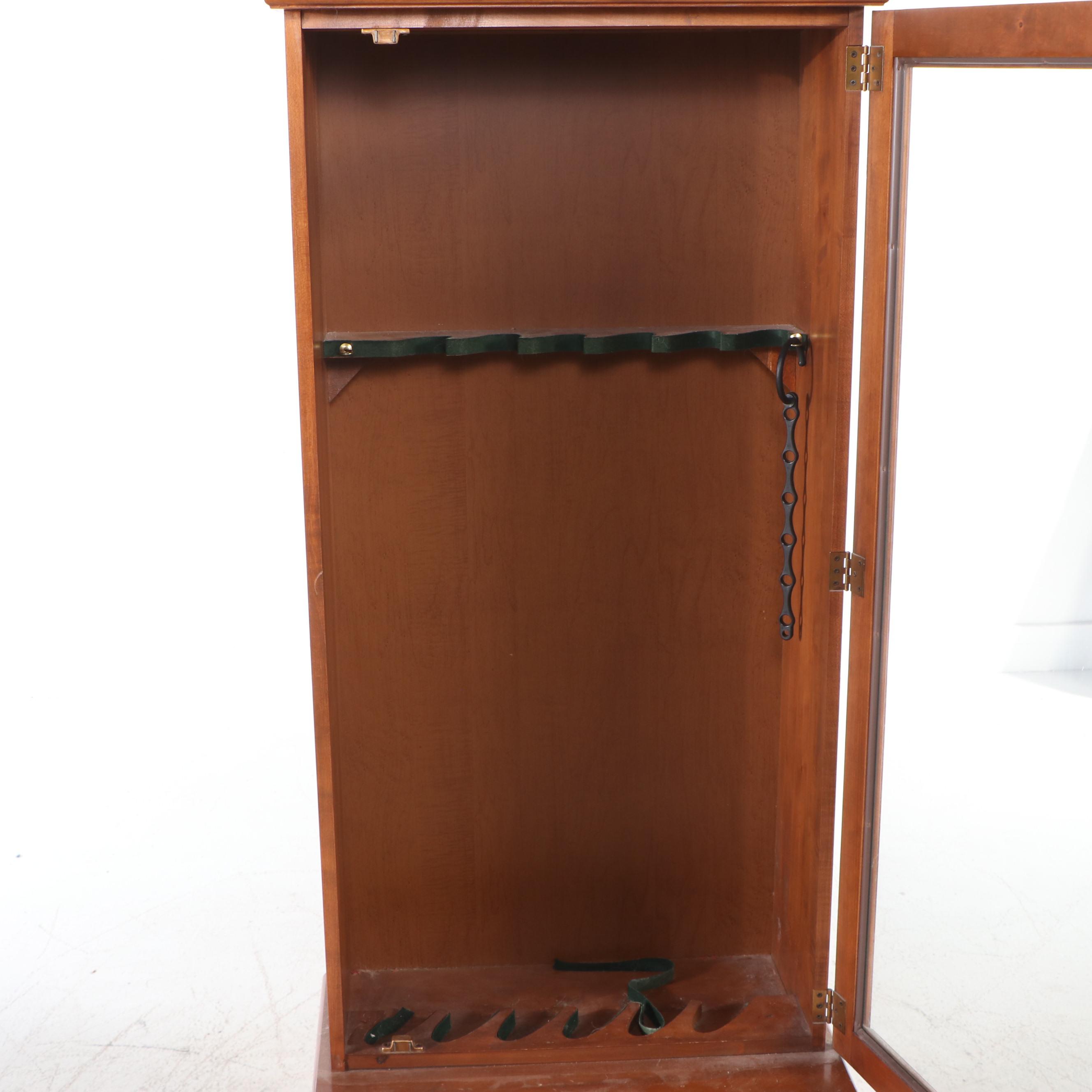 Walnut Glass-Front Gun Cabinet, Late 20th Century