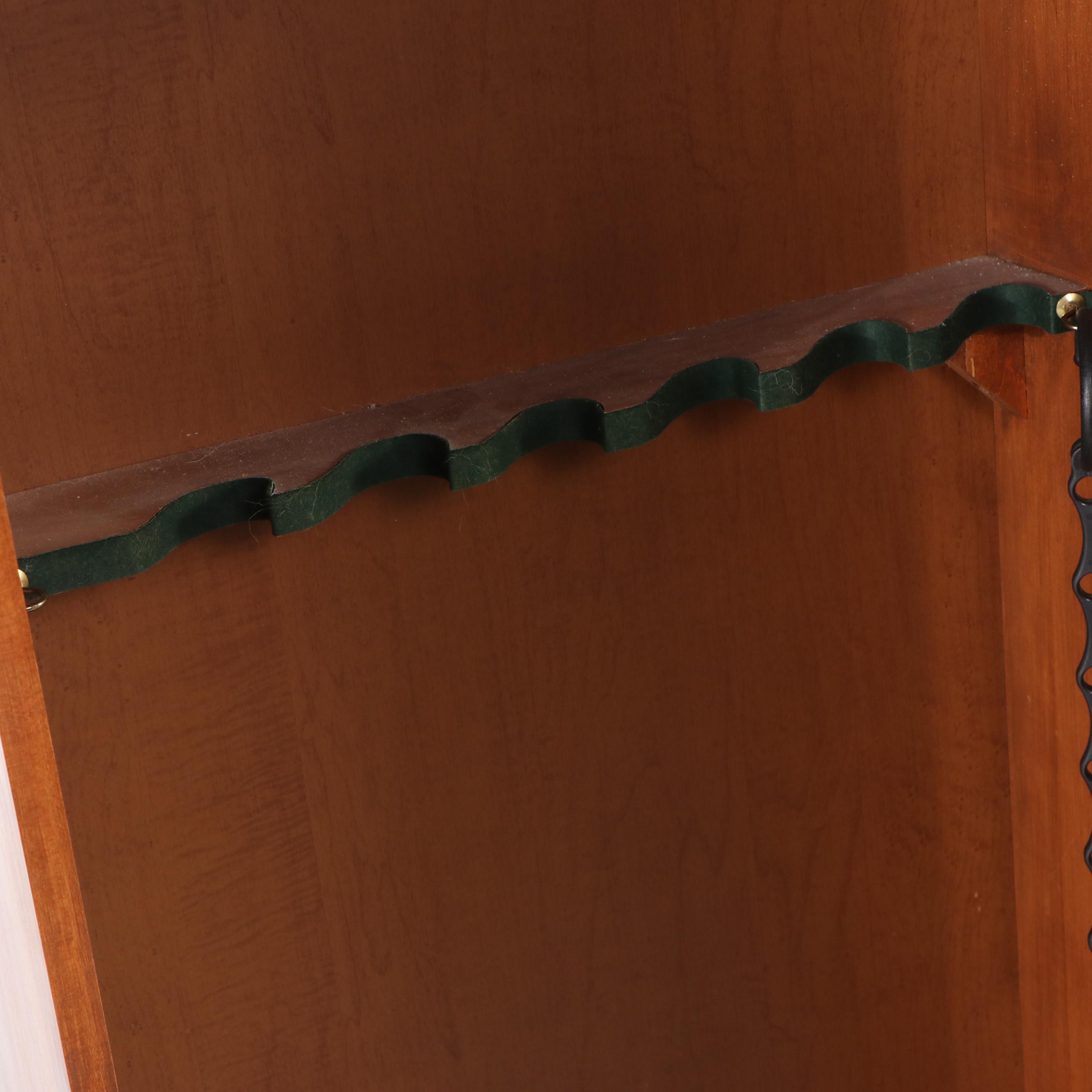 Walnut Glass-Front Gun Cabinet, Late 20th Century