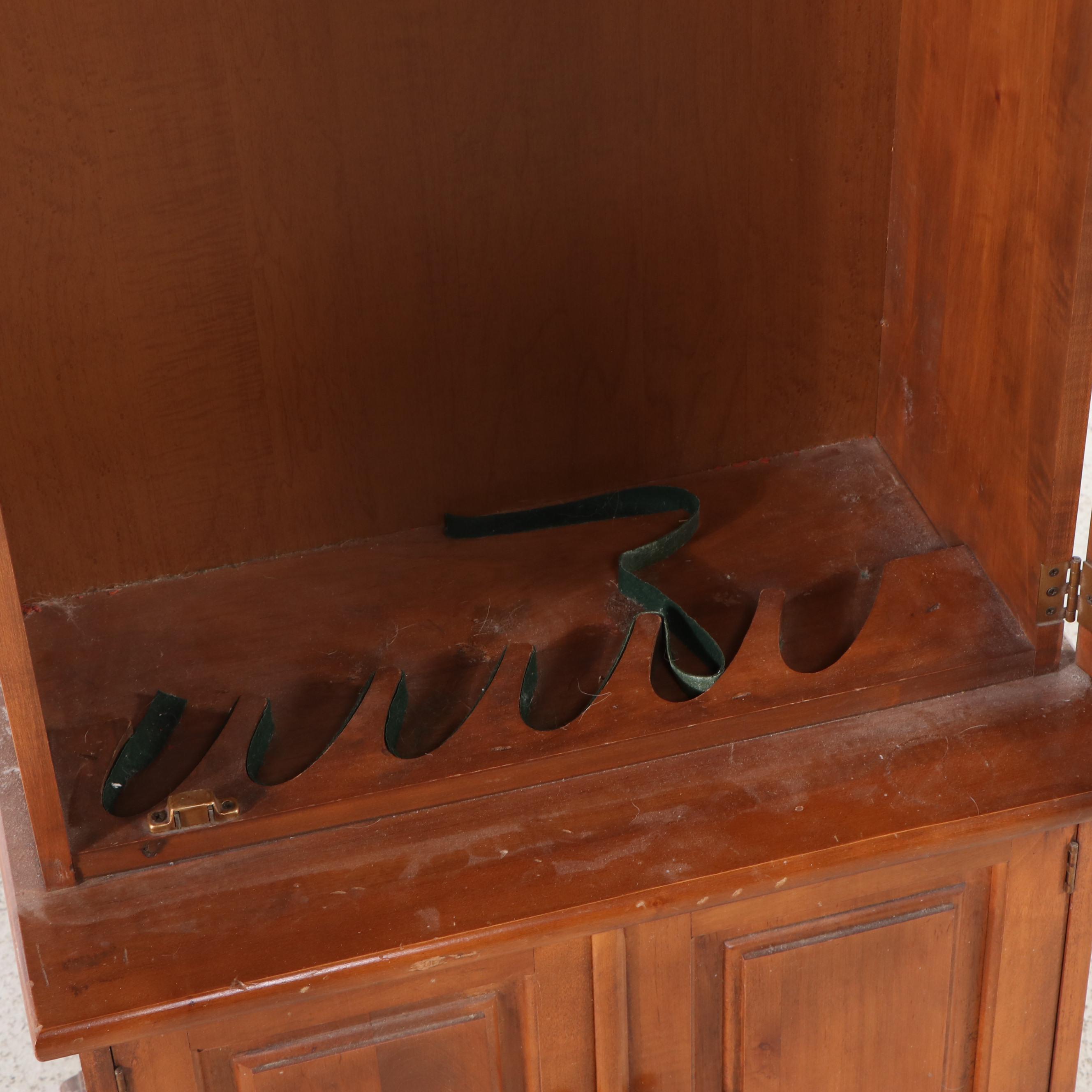 Walnut Glass-Front Gun Cabinet, Late 20th Century