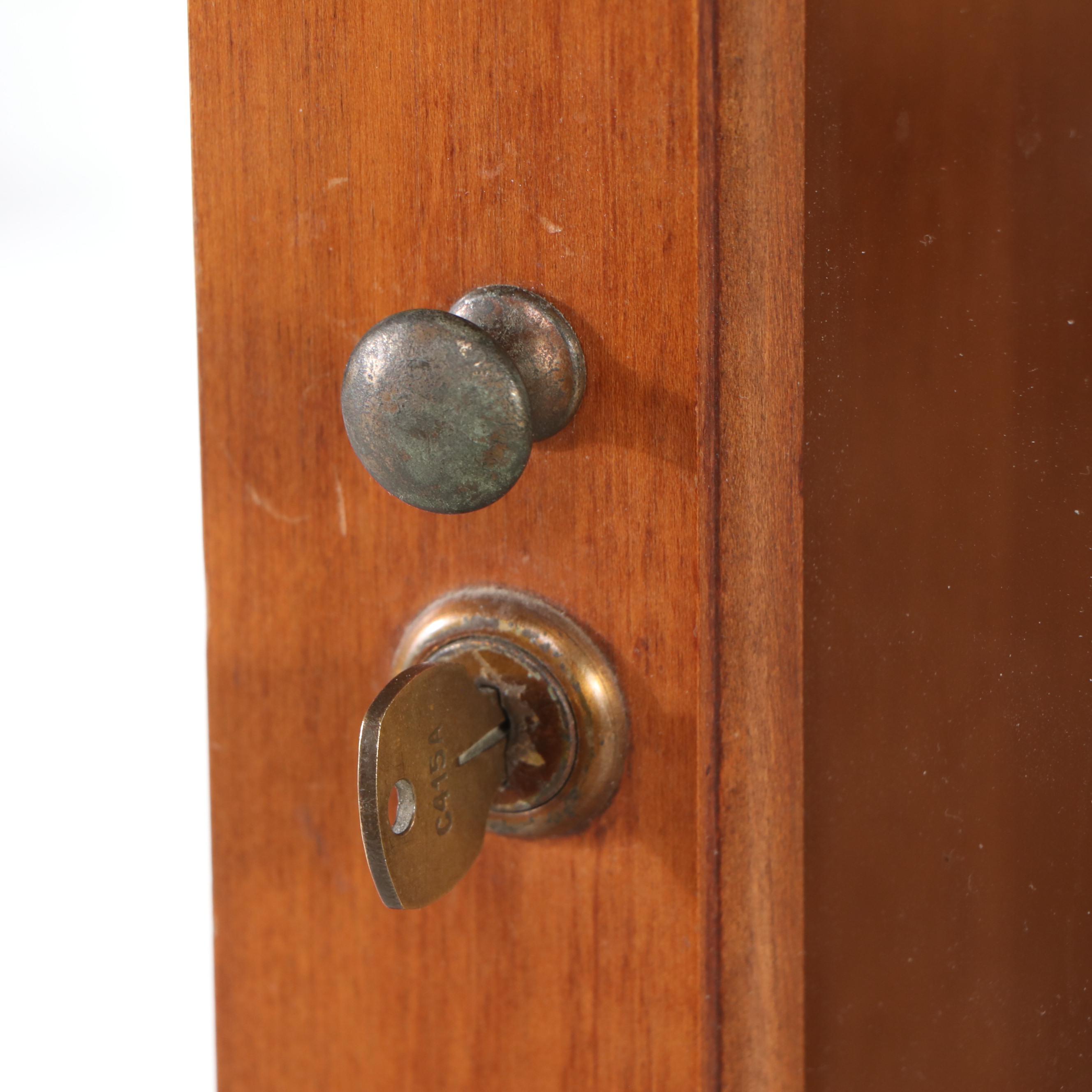 Walnut Glass-Front Gun Cabinet, Late 20th Century