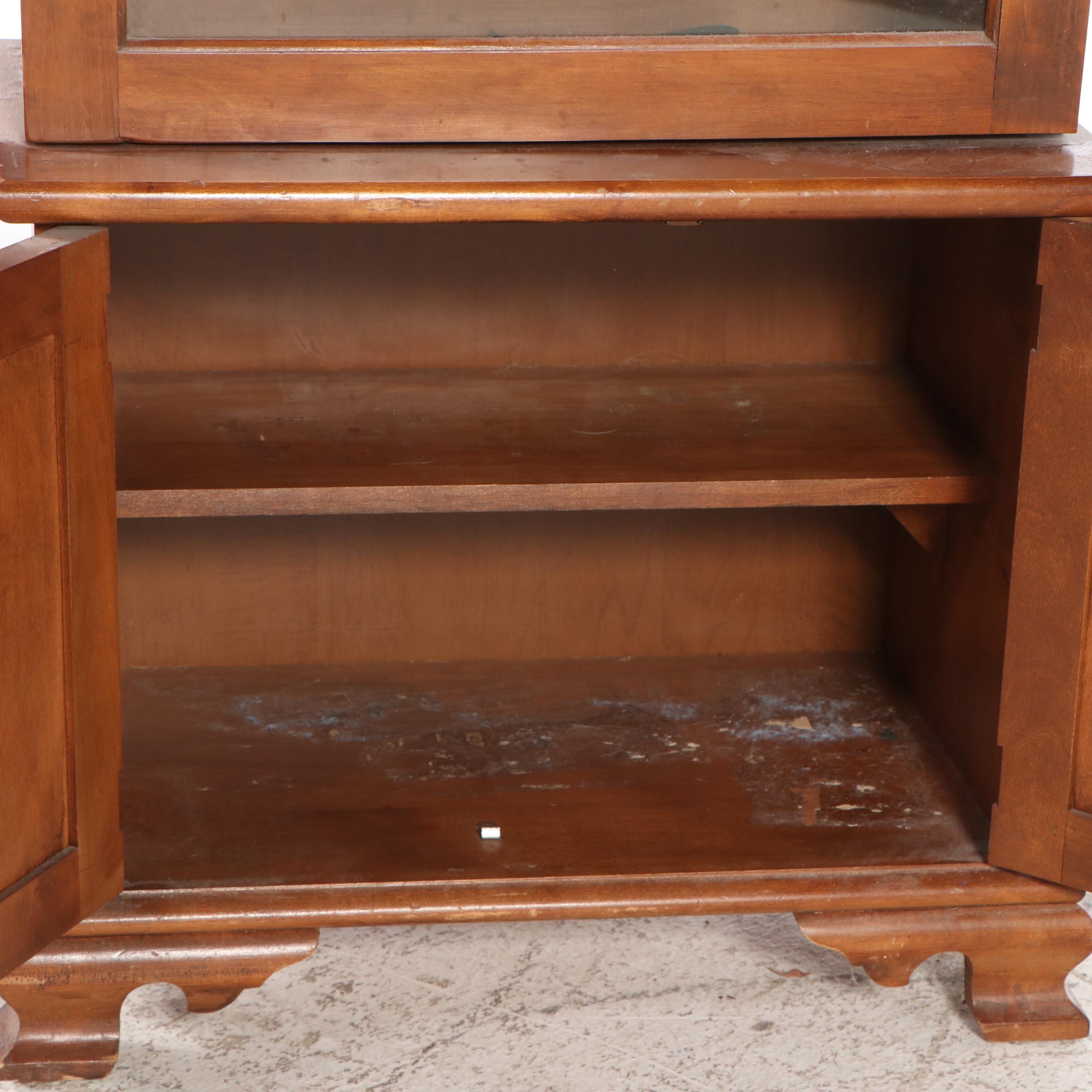 Walnut Glass-Front Gun Cabinet, Late 20th Century