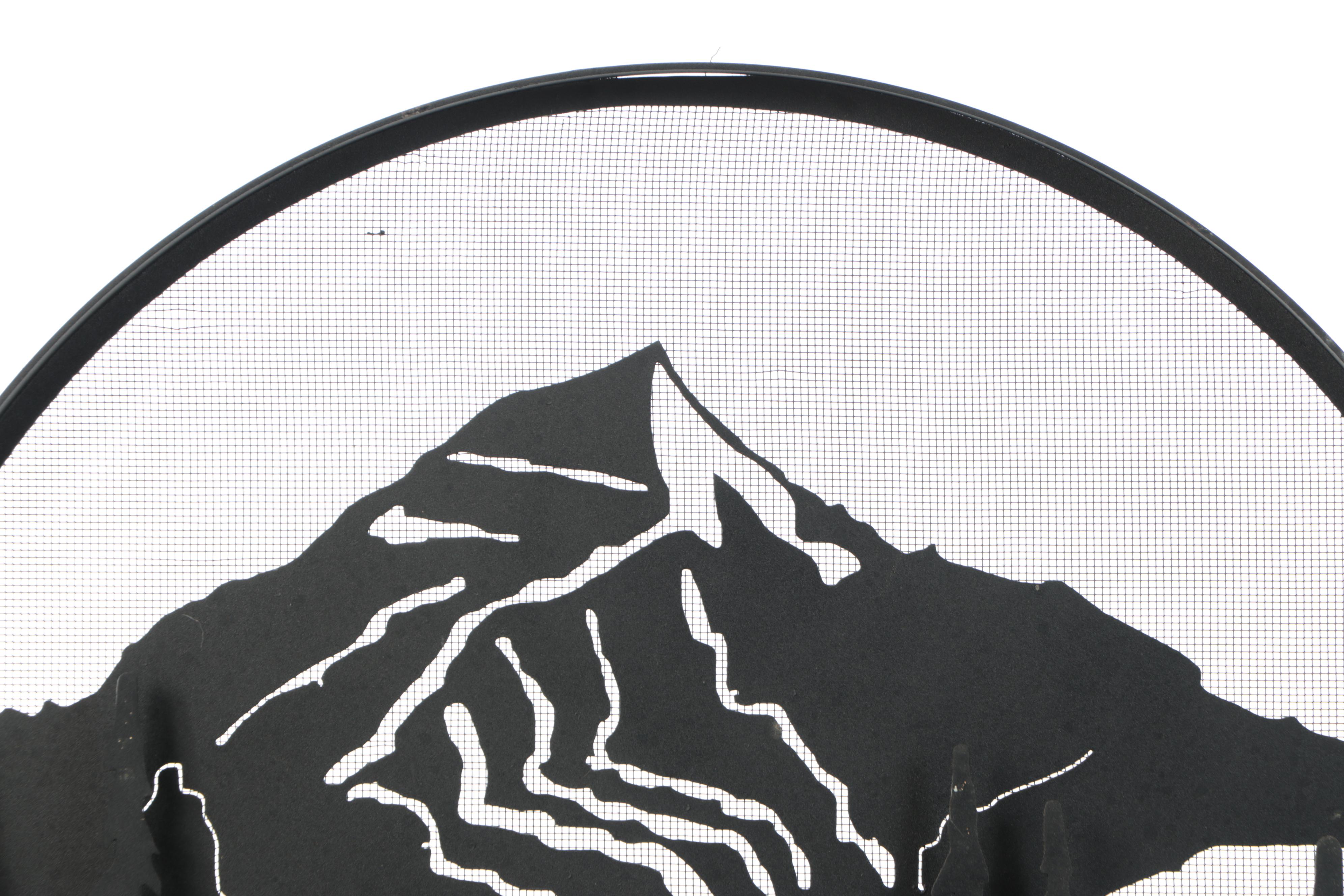 Meyda Cast Iron Bear and Mountains Fireplace Screen