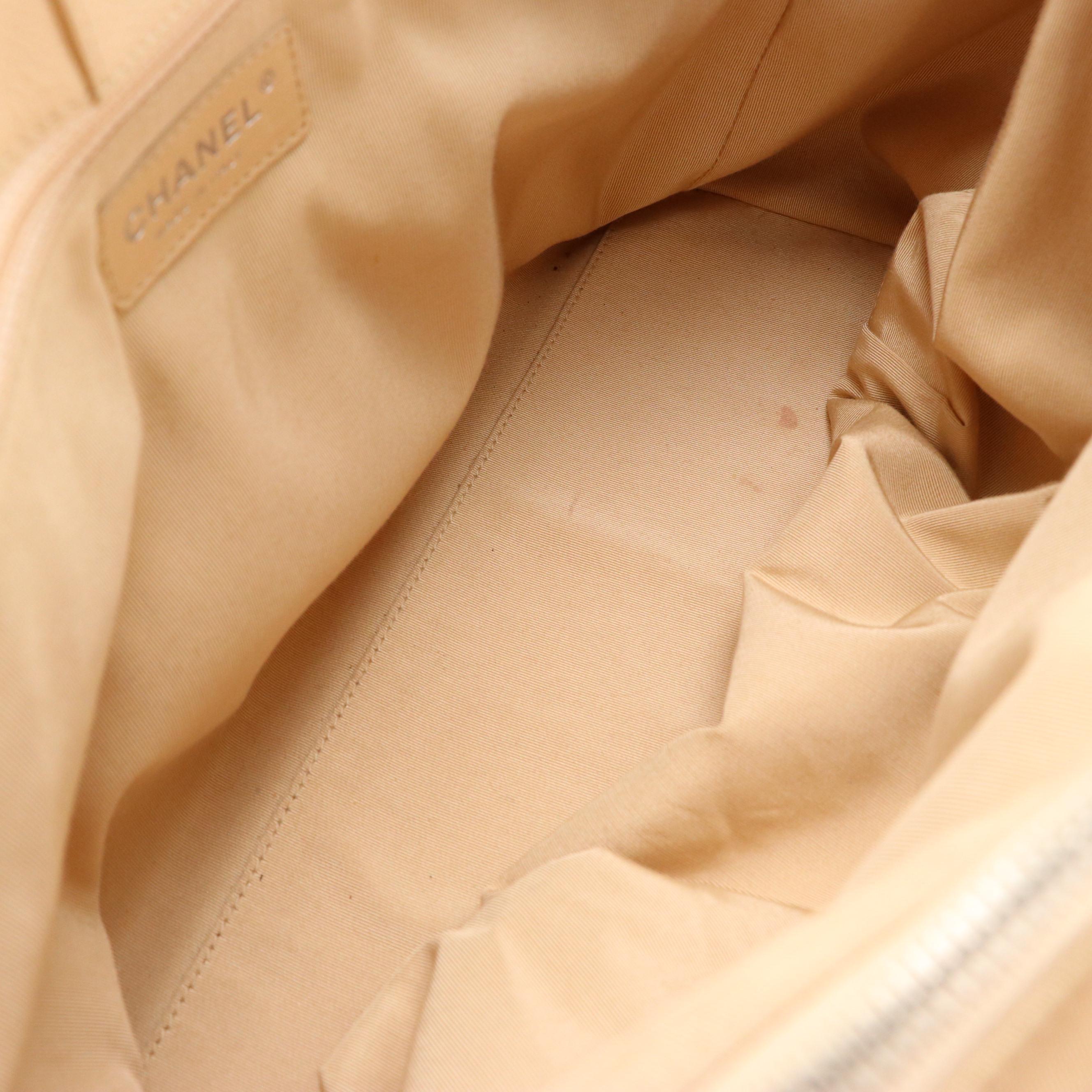 Chanel CC Cerf Executive Medium Tote in Neutral Caviar Leather