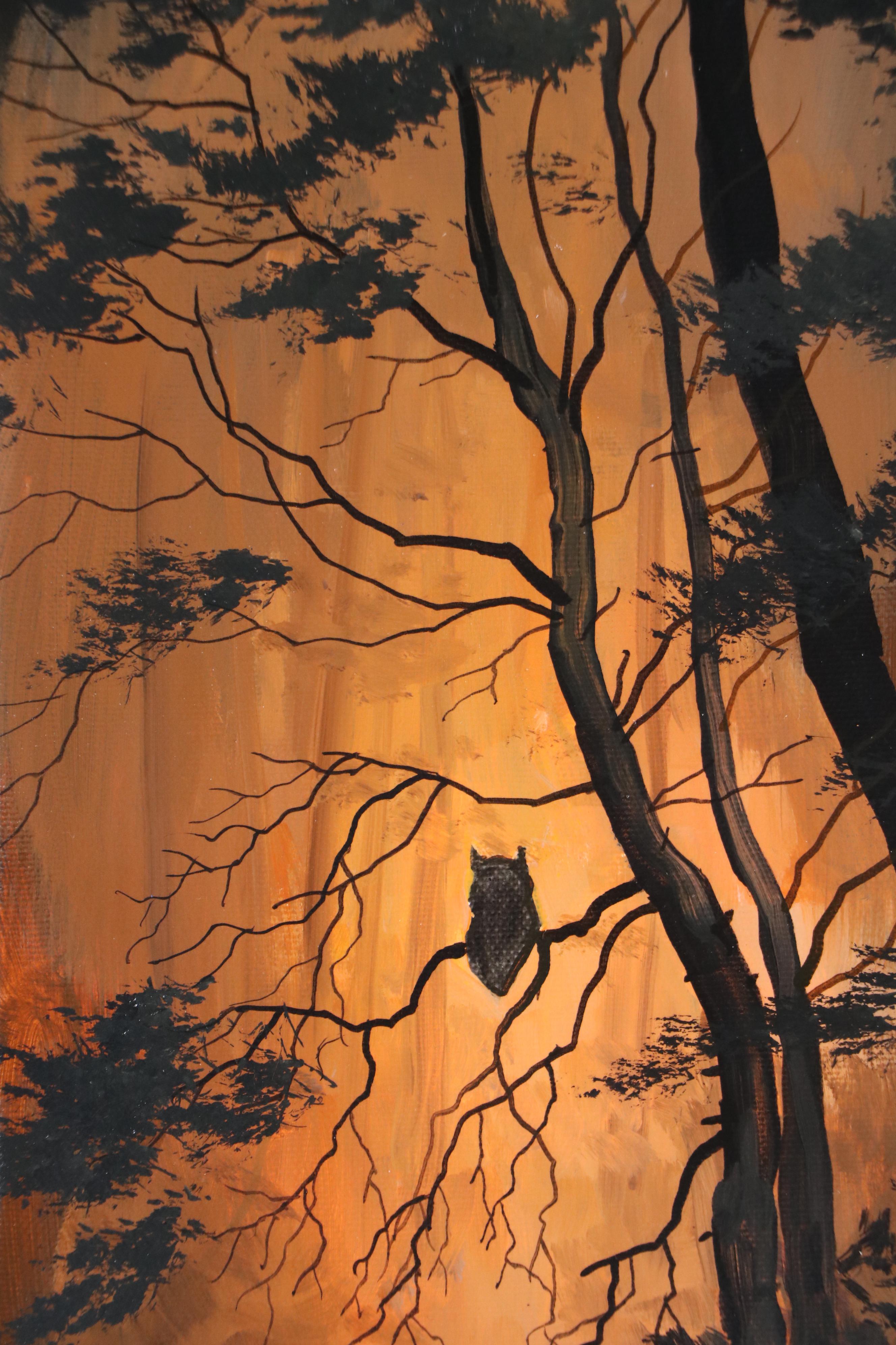 Doug "Bumo" Johnpeer Forest Landscape Oil Painting "Tree Line," 2025