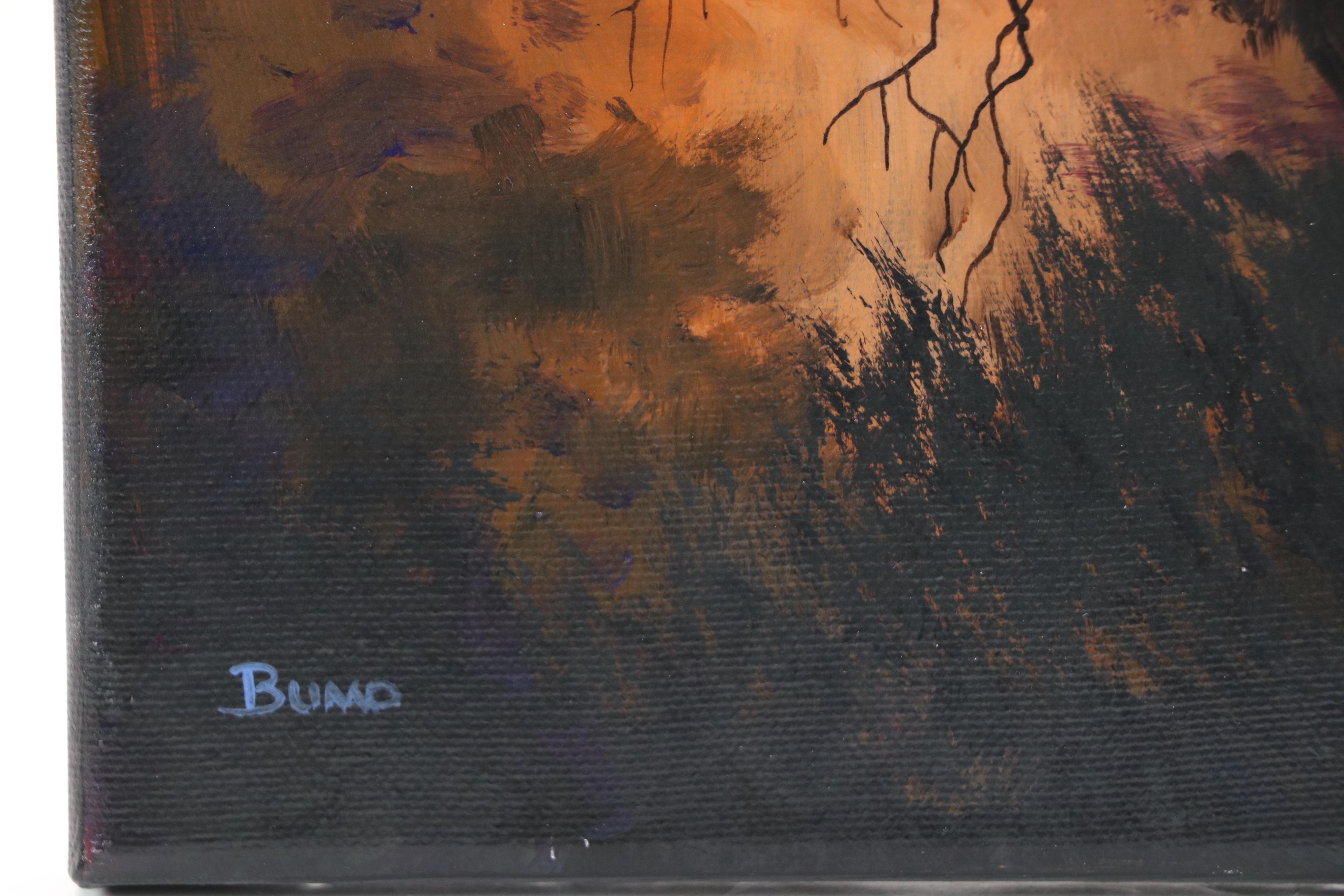 Doug "Bumo" Johnpeer Forest Landscape Oil Painting "Tree Line," 2025