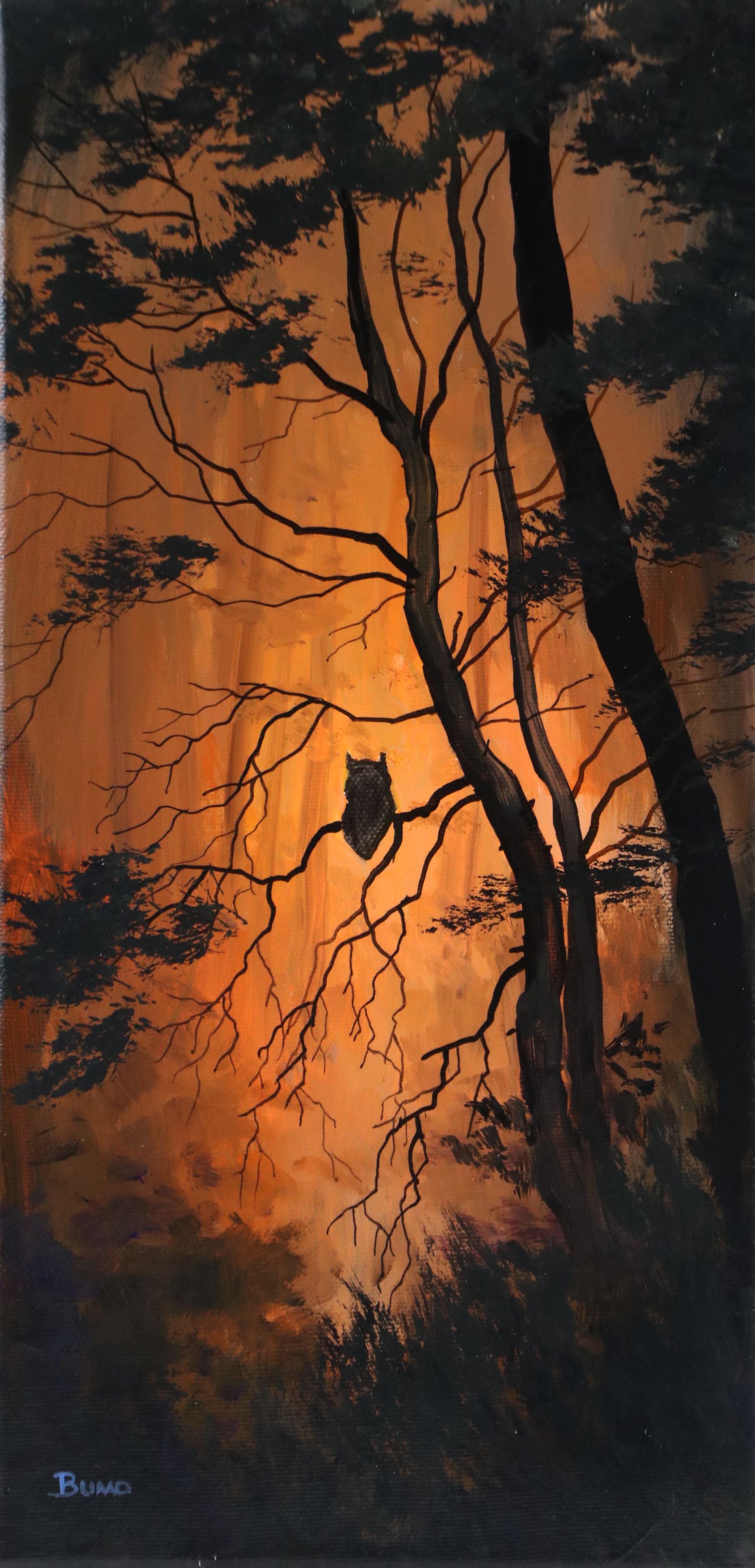 Doug "Bumo" Johnpeer Forest Landscape Oil Painting "Tree Line," 2025