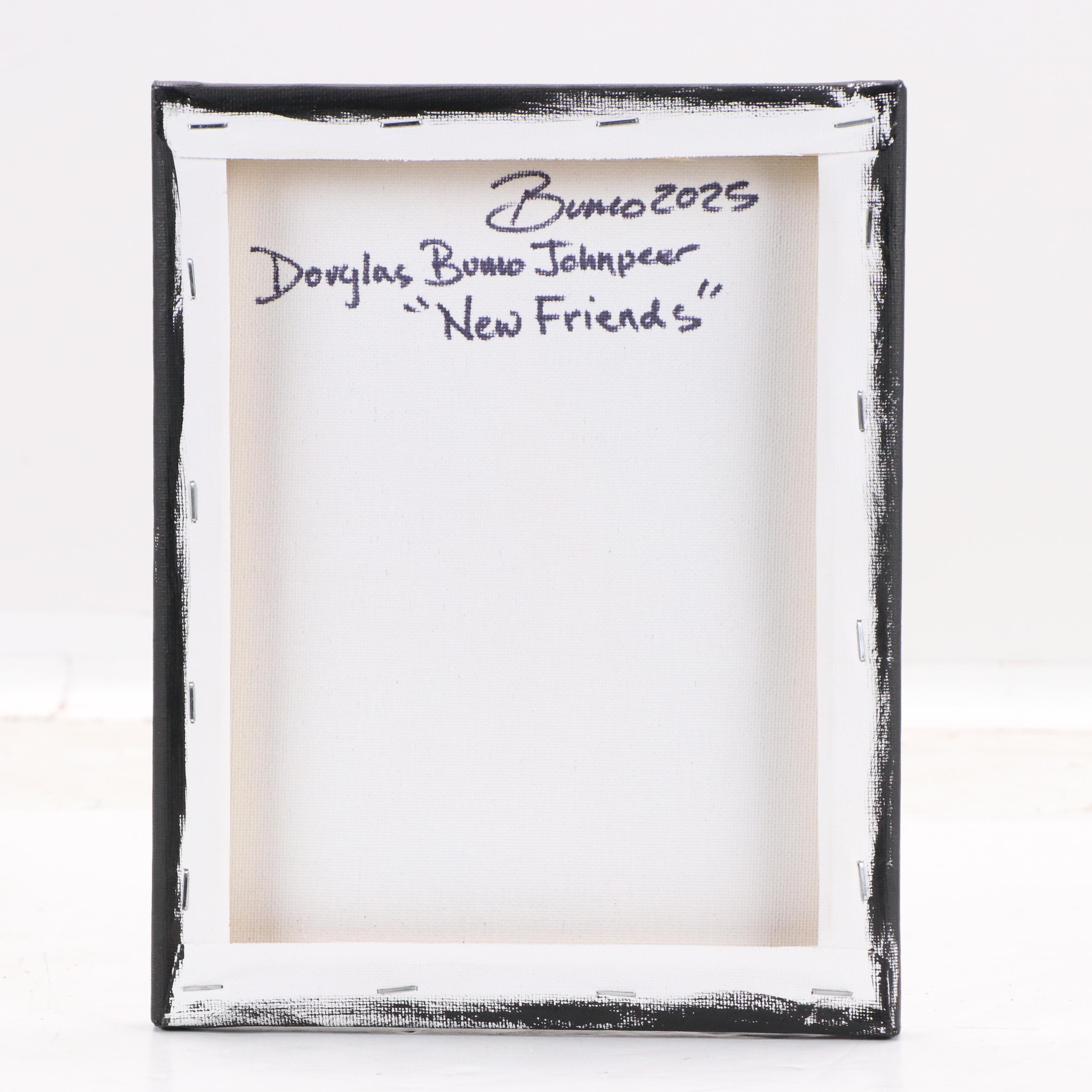 Doug "Bumo" Johnpeer Forest Landscape Oil Painting with Ghost "New Friends"