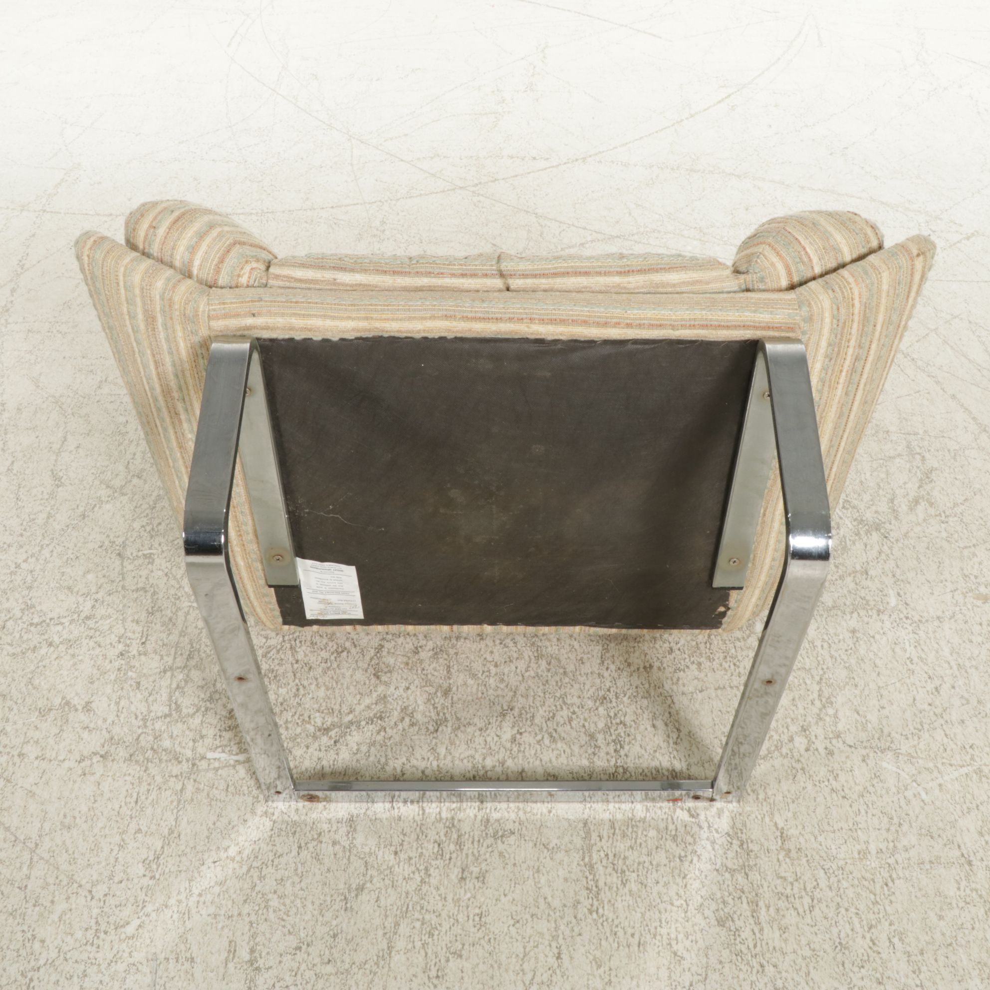 Mid Century Modern Chrome Cantilevered Lounge Chair