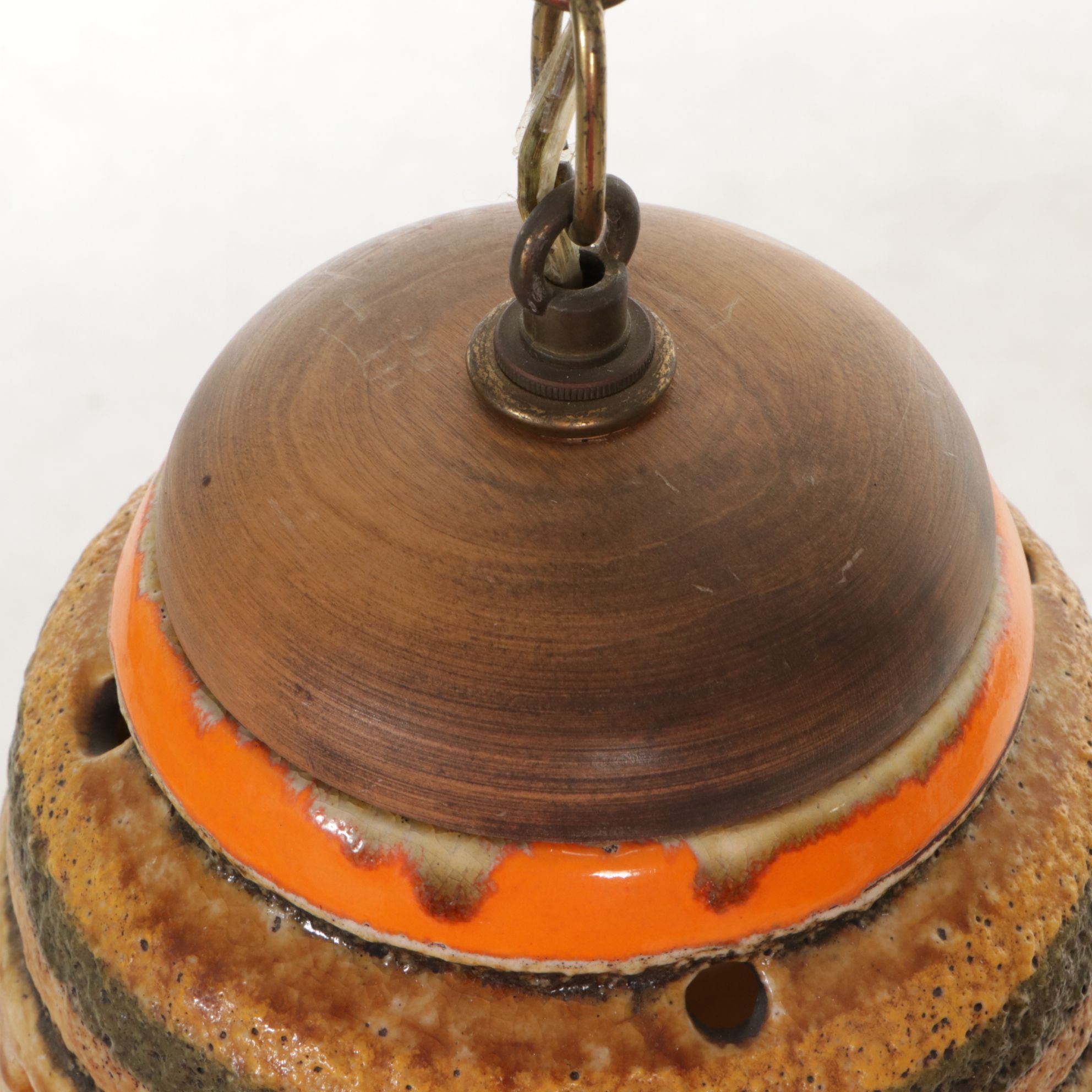 MCM Tiki Style Ceramic Pendant Light