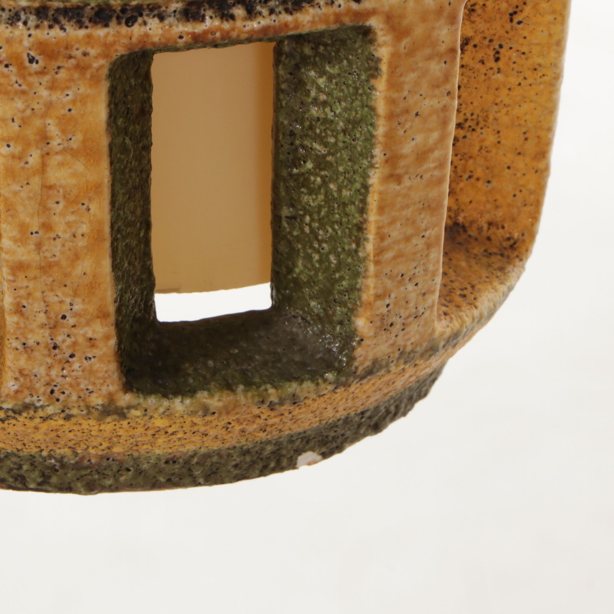 MCM Tiki Style Ceramic Pendant Light