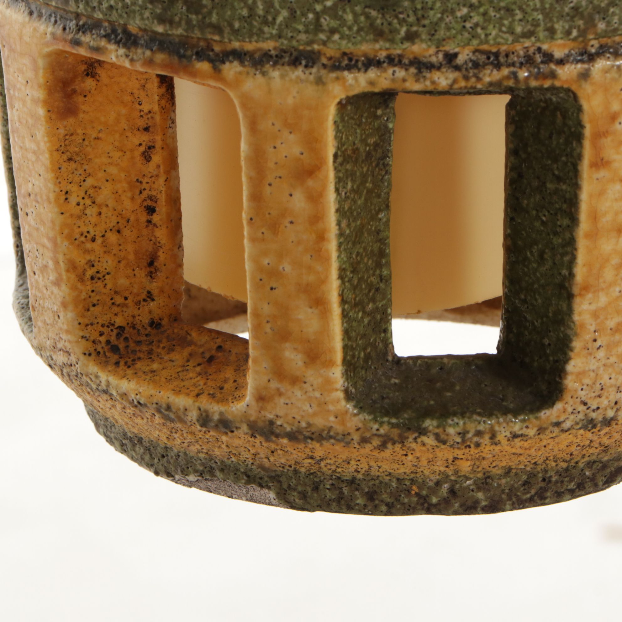 MCM Tiki Style Ceramic Pendant Light