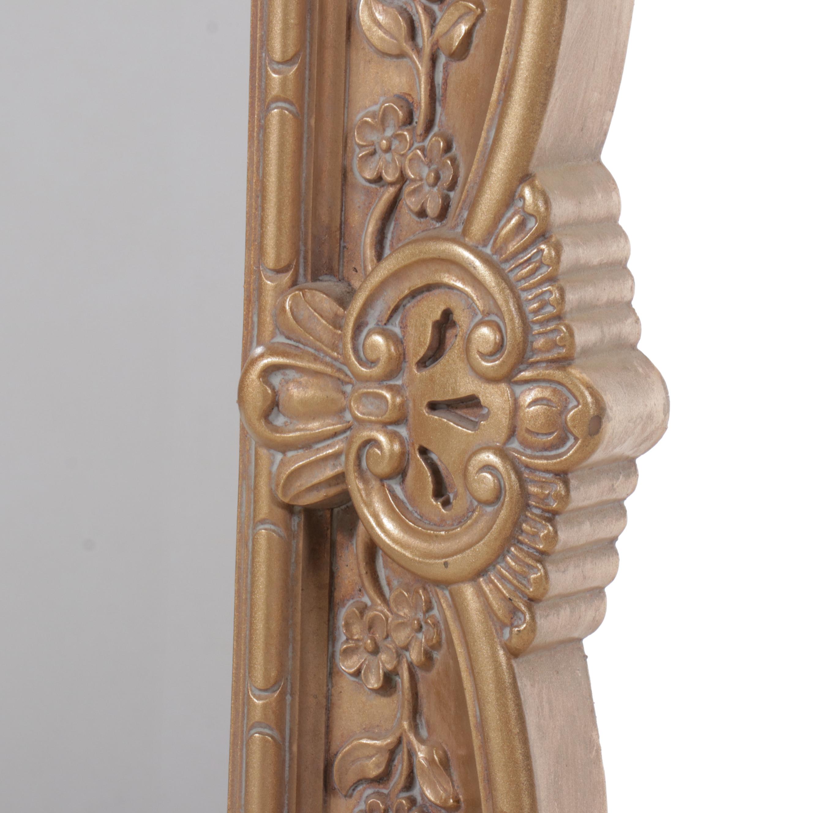 Italian Style Distressed Gold Finished Wall Mirror