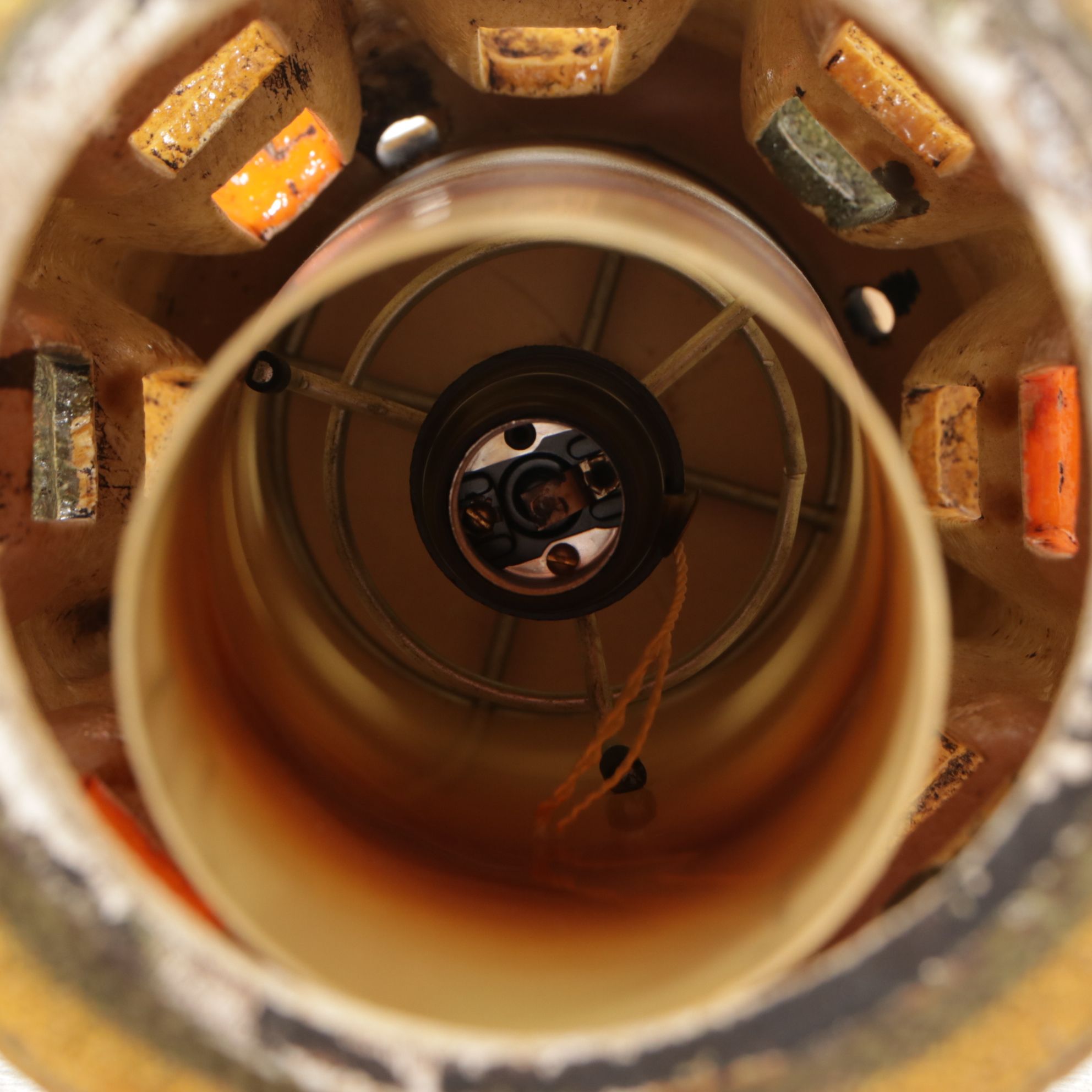 MCM Tiki Style Ceramic Pendant Light