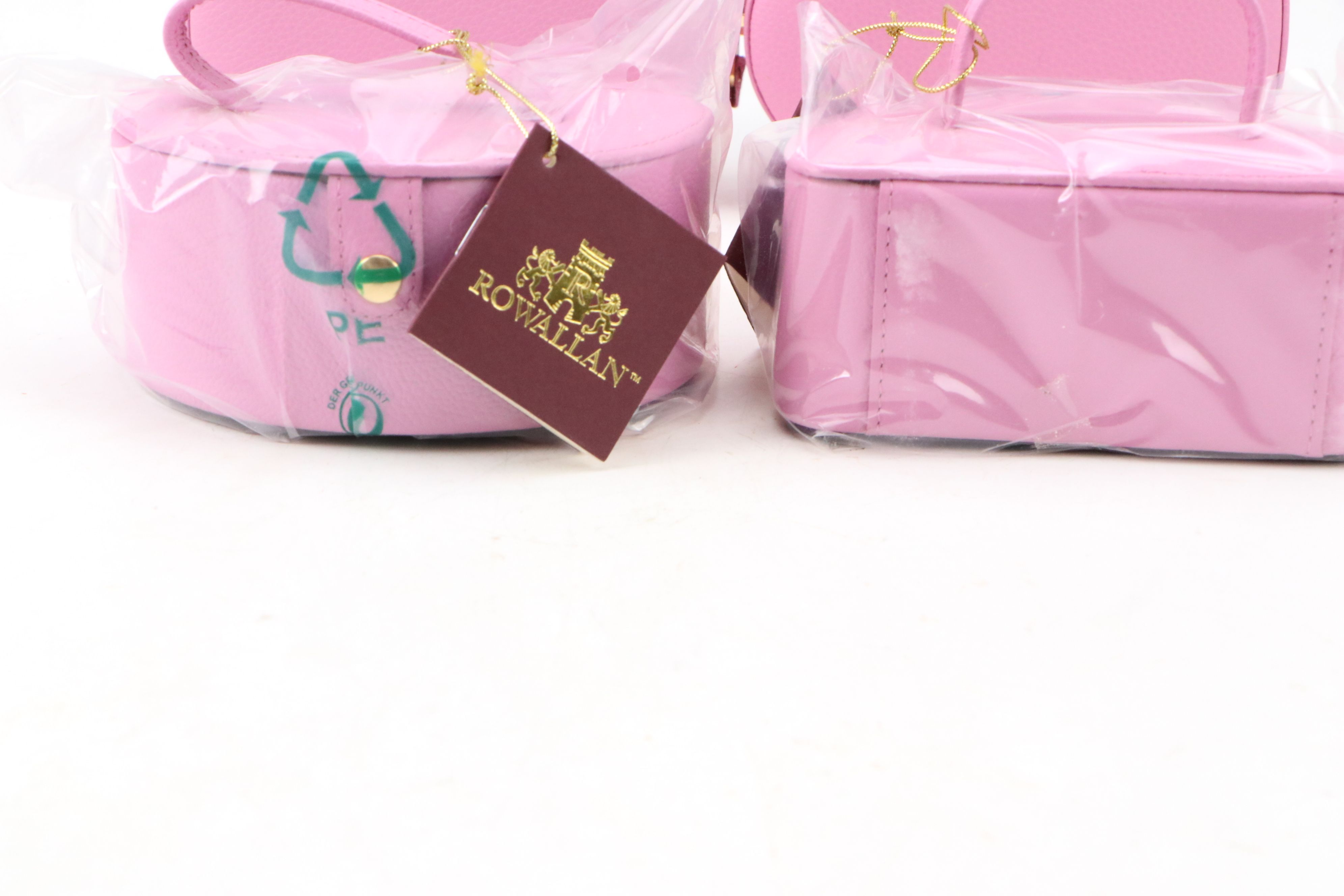 Rowallan Pink and Orange Leather Travel Jewelry Boxes