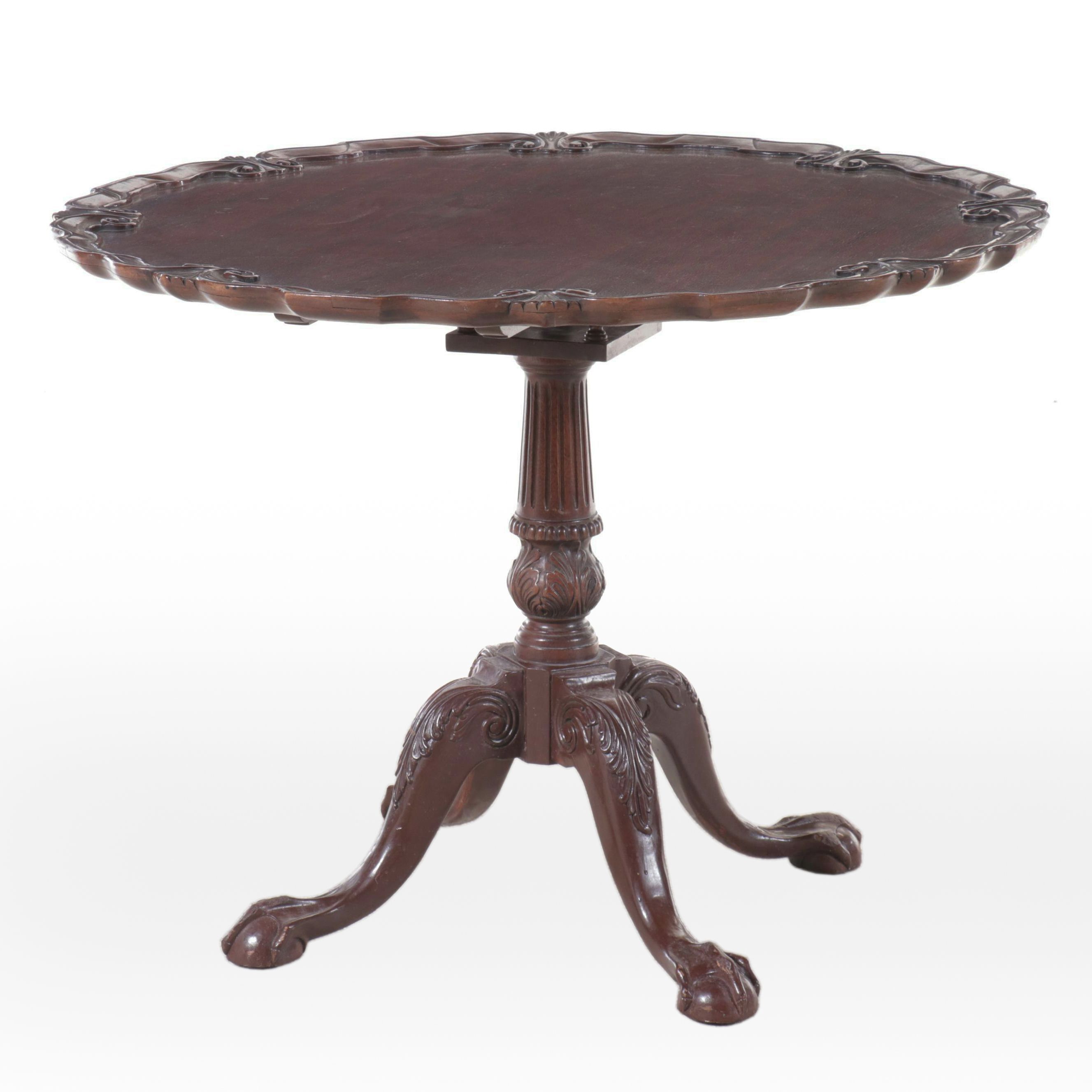 Chippendale Style Mahogany Tilt-Top Table