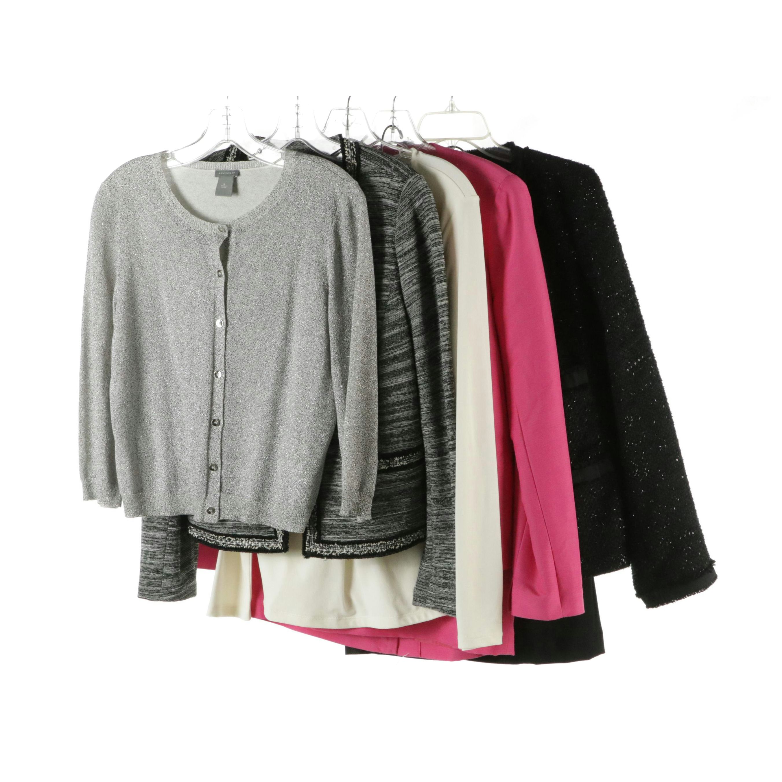 Ann Taylor Glitter Cardigan with Talbots Skirt Suits, Knit Jacket, and Top