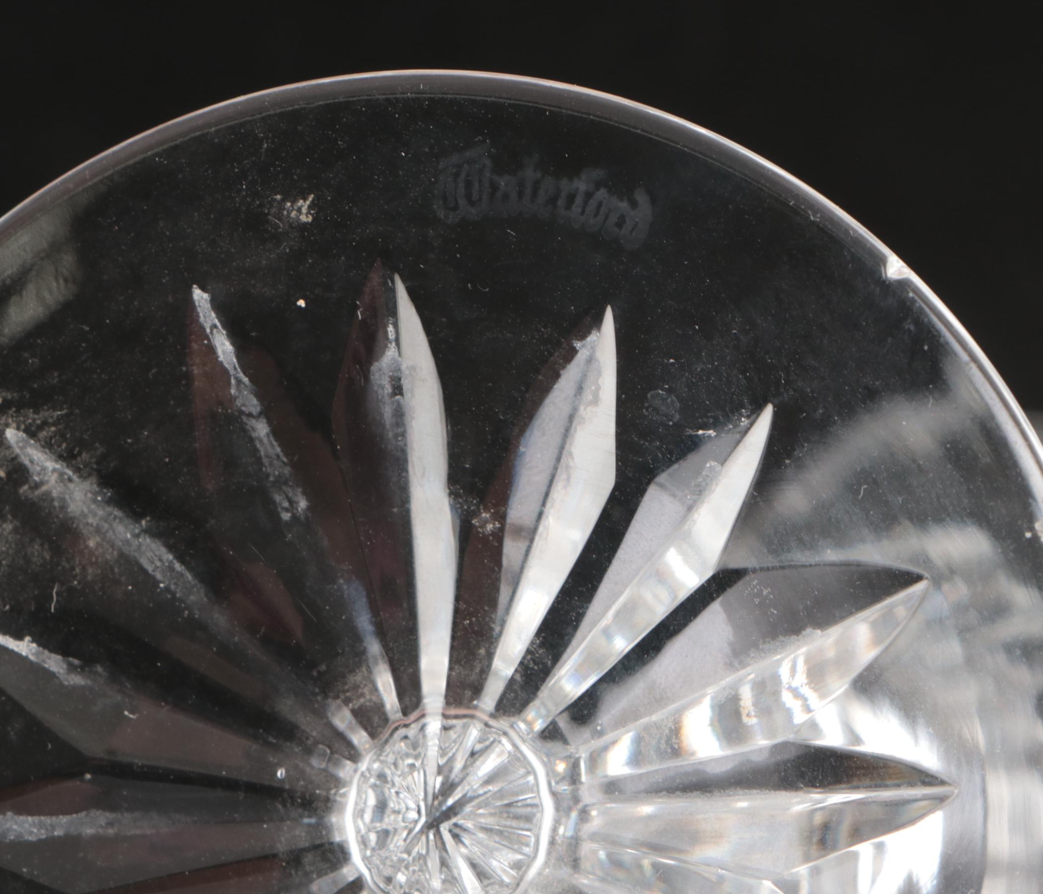 Waterford Crystal Candlesticks and Clock with Other Crystal Table Accessories