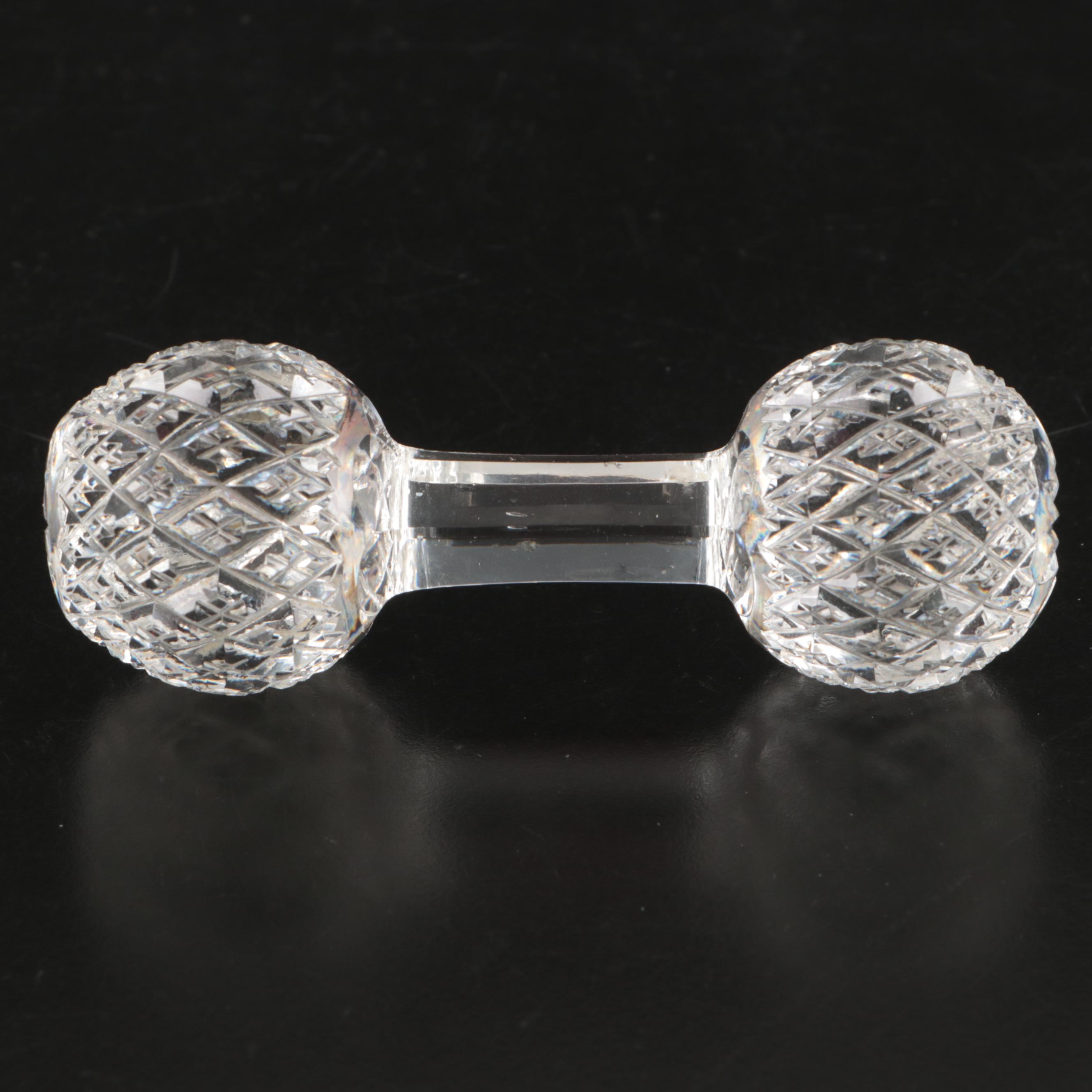 Waterford Crystal Candlesticks and Clock with Other Crystal Table Accessories