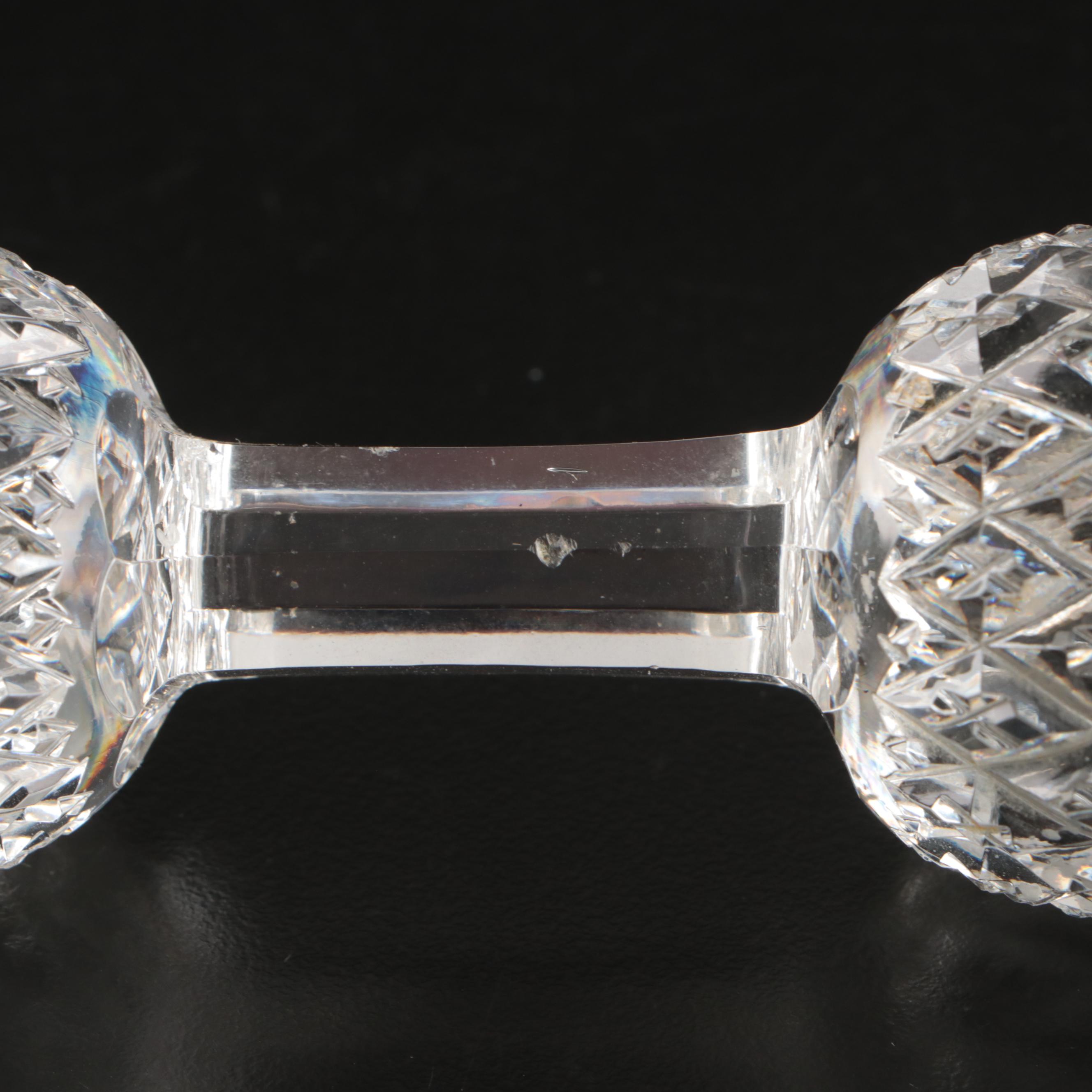 Waterford Crystal Candlesticks and Clock with Other Crystal Table Accessories