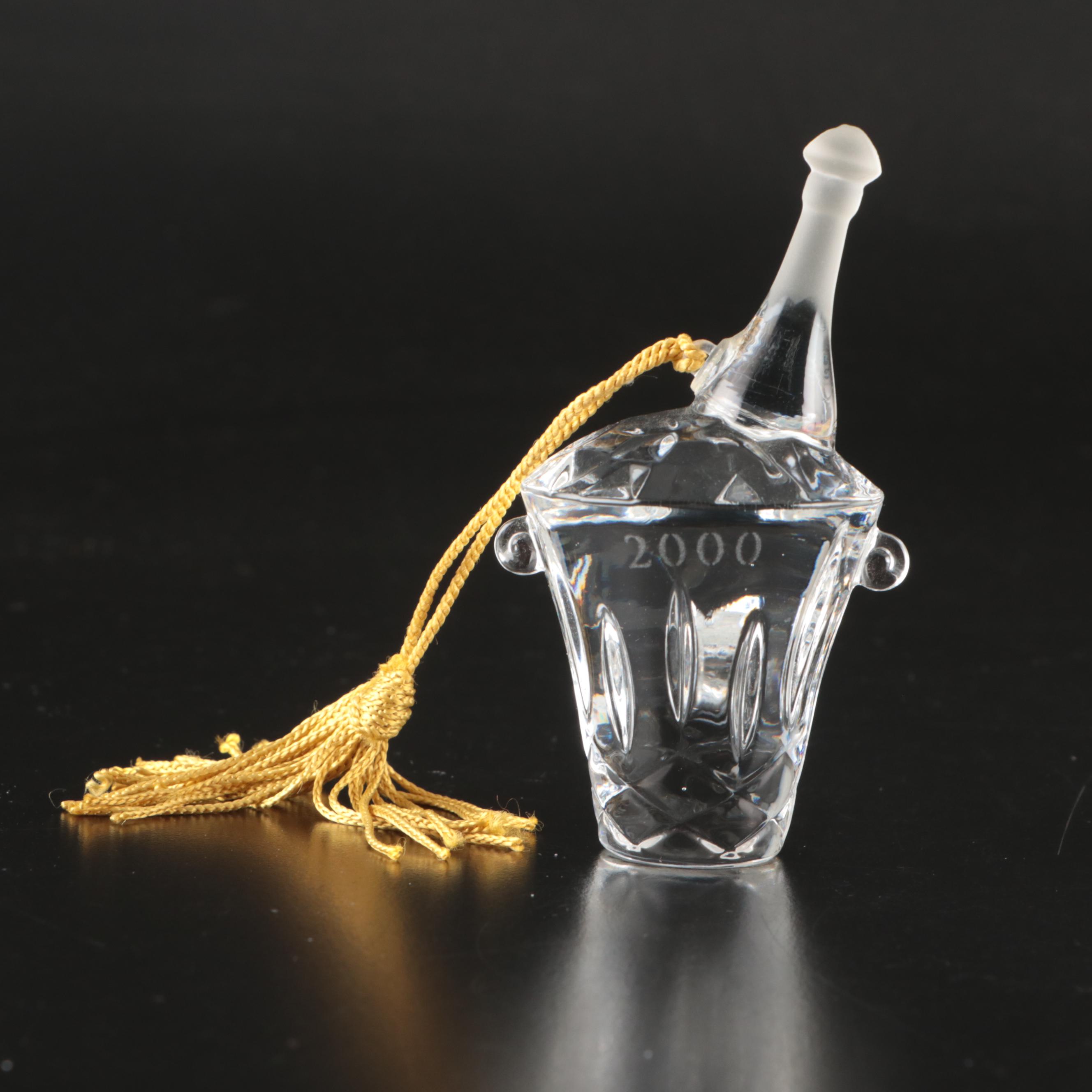 Waterford Crystal Candlesticks and Clock with Other Crystal Table Accessories