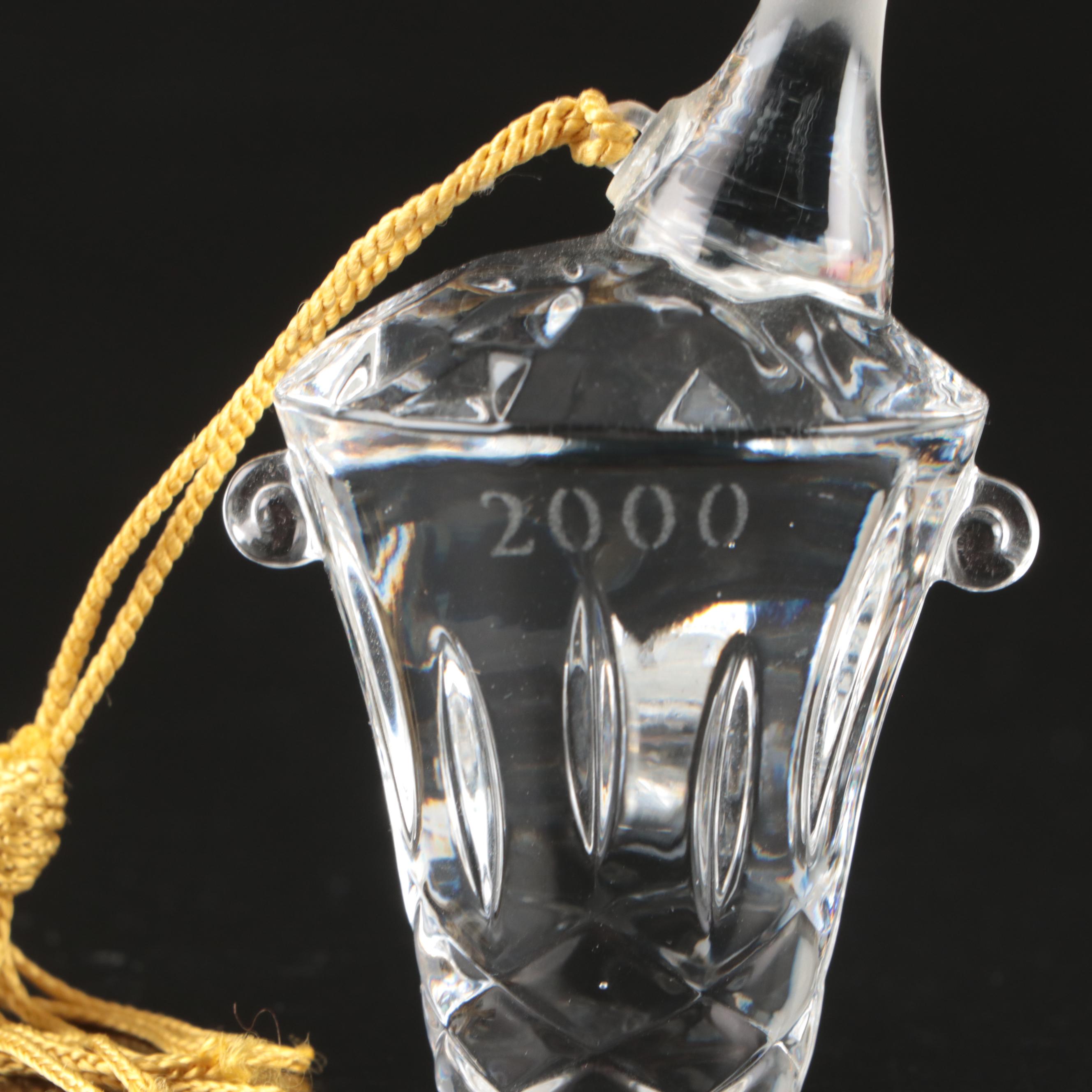 Waterford Crystal Candlesticks and Clock with Other Crystal Table Accessories