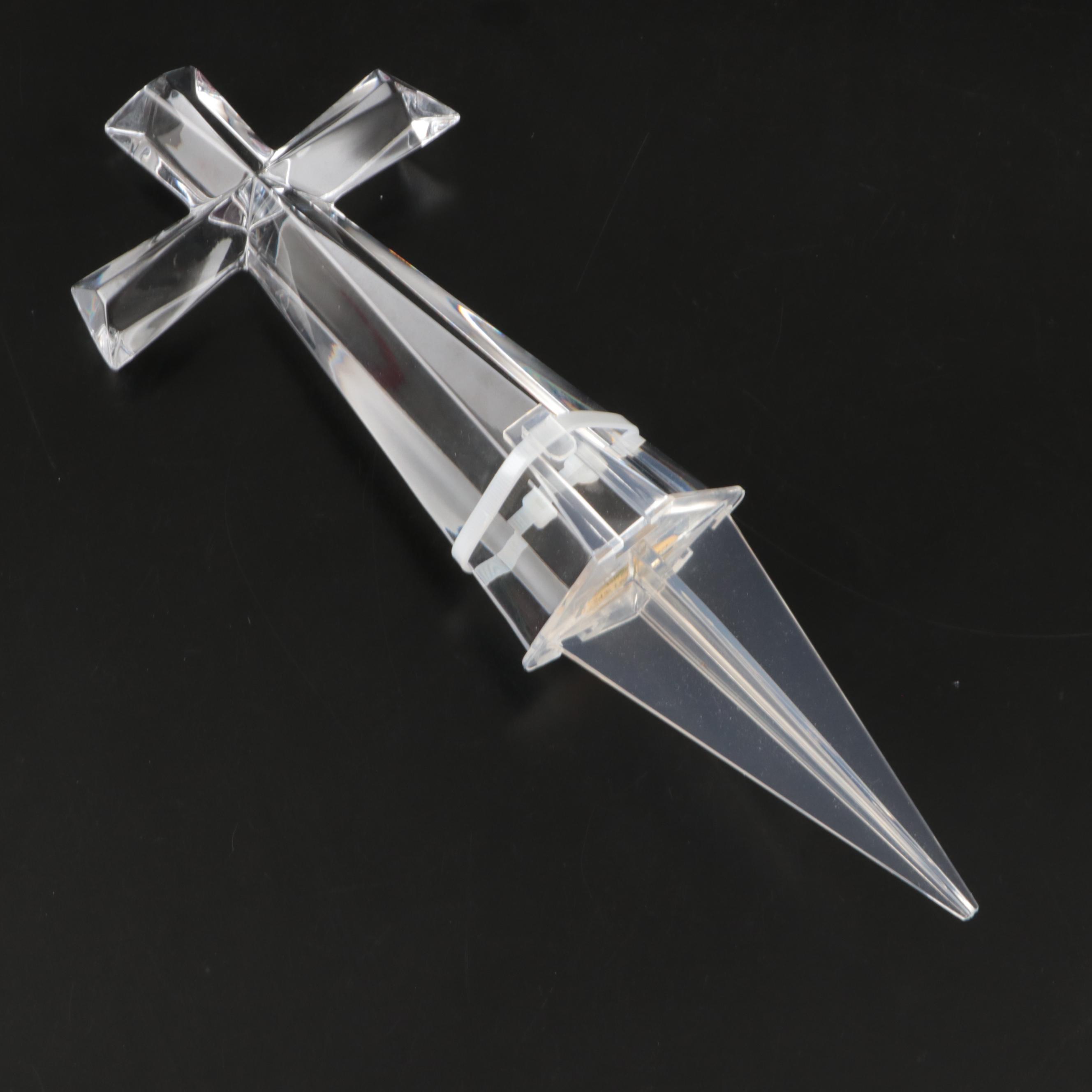 Waterford Crystal Candlesticks and Clock with Other Crystal Table Accessories