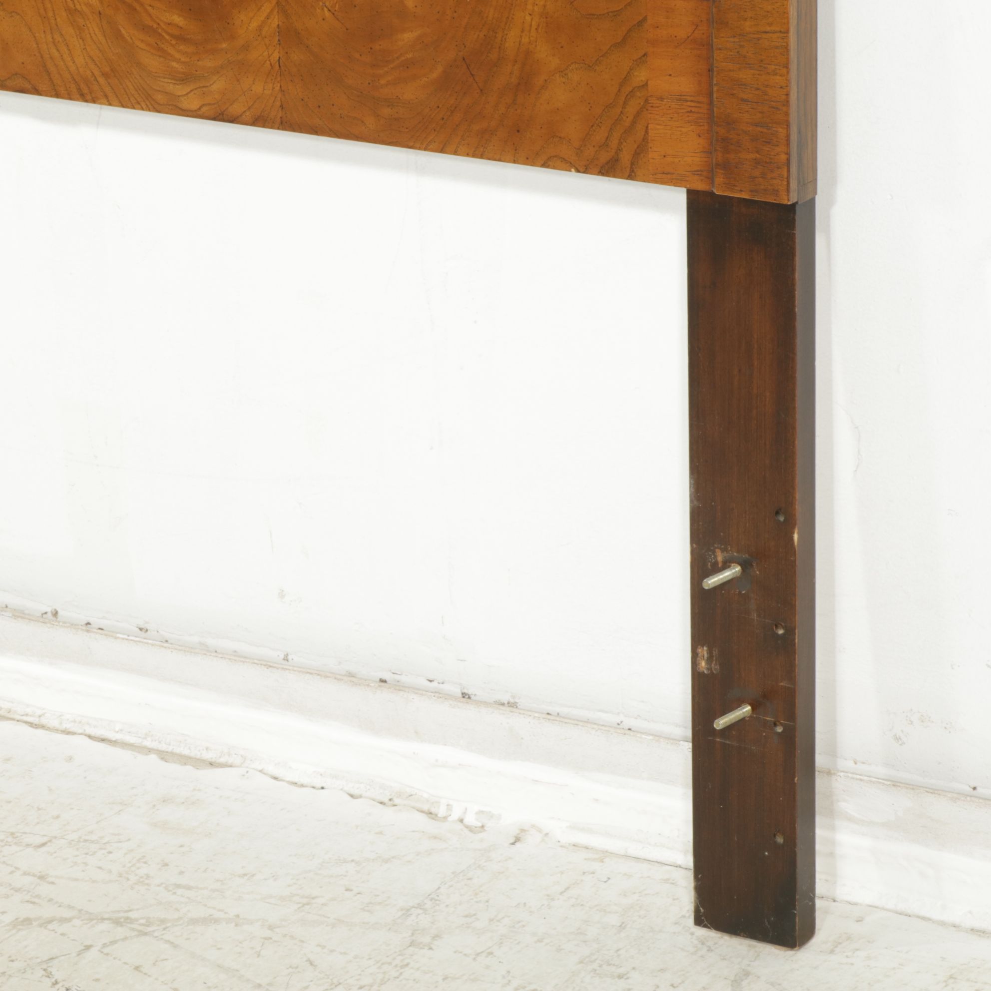 Lane Burl Walnut Campaign Style King Size Headboard