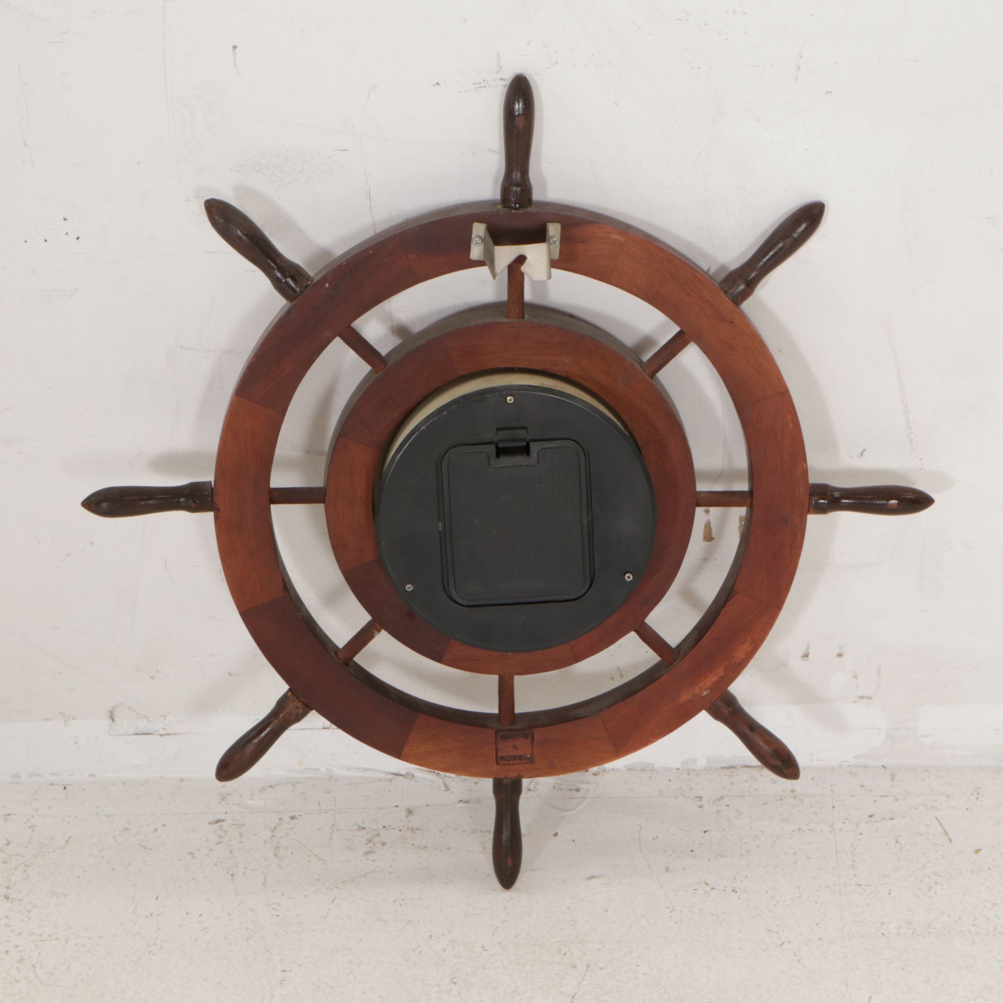 Wooden Ship's Wheel Wall Clock