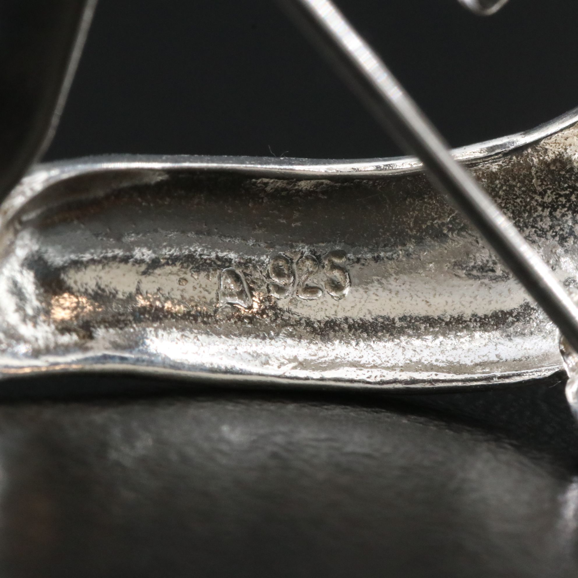 Sterling Open Heart Brooch