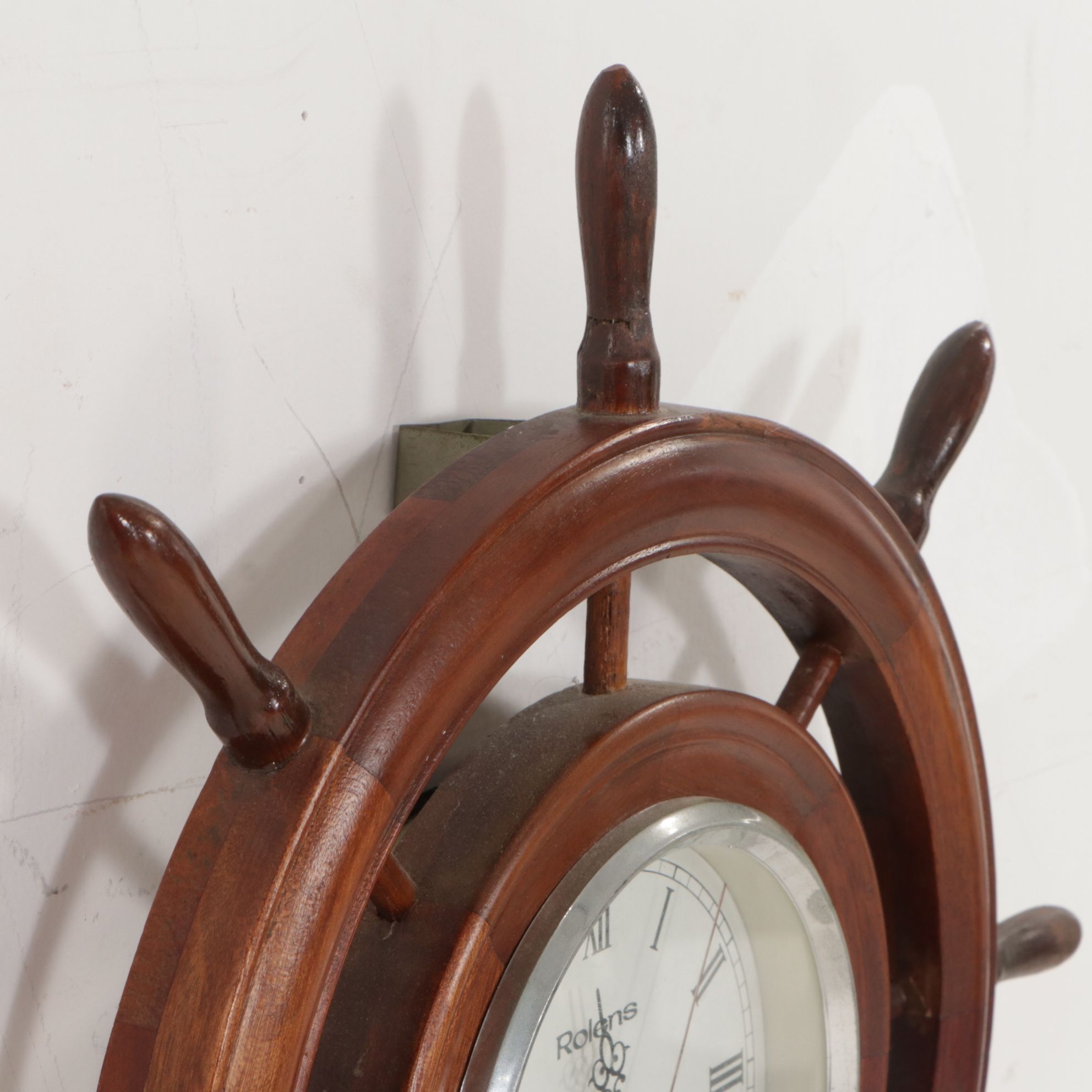 Wooden Ship's Wheel Wall Clock