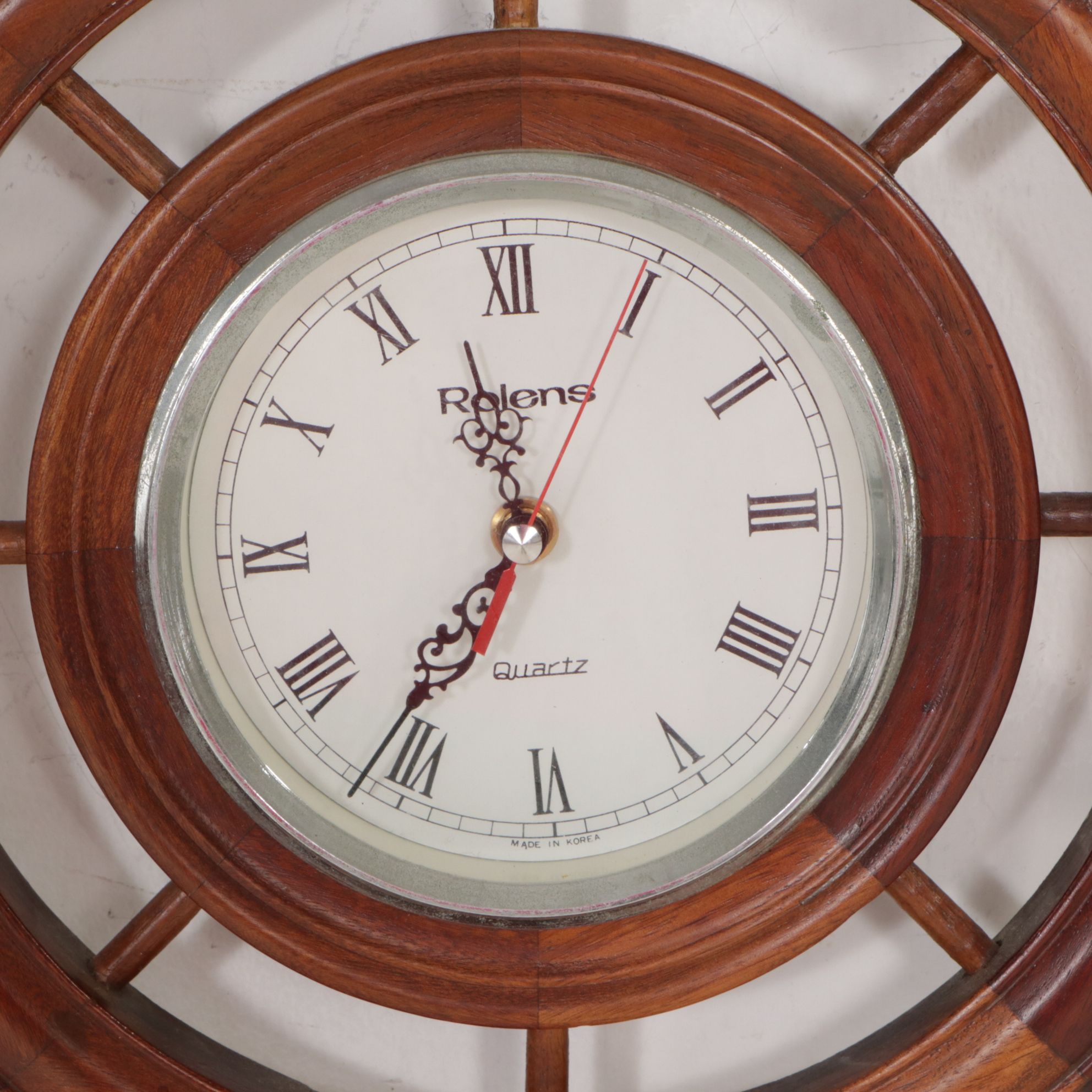 Wooden Ship's Wheel Wall Clock