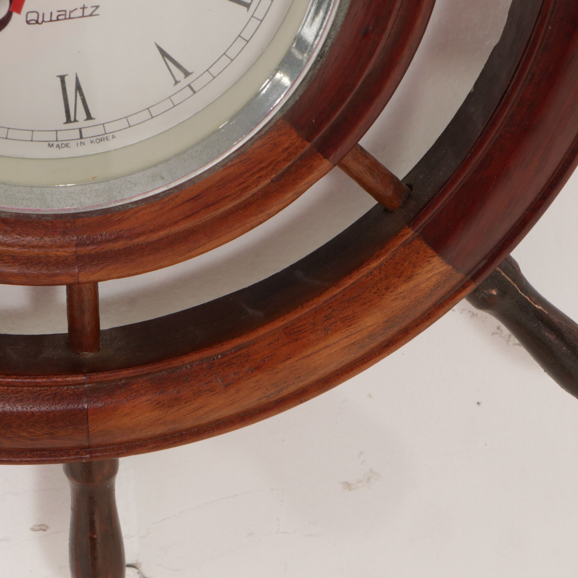 Wooden Ship's Wheel Wall Clock