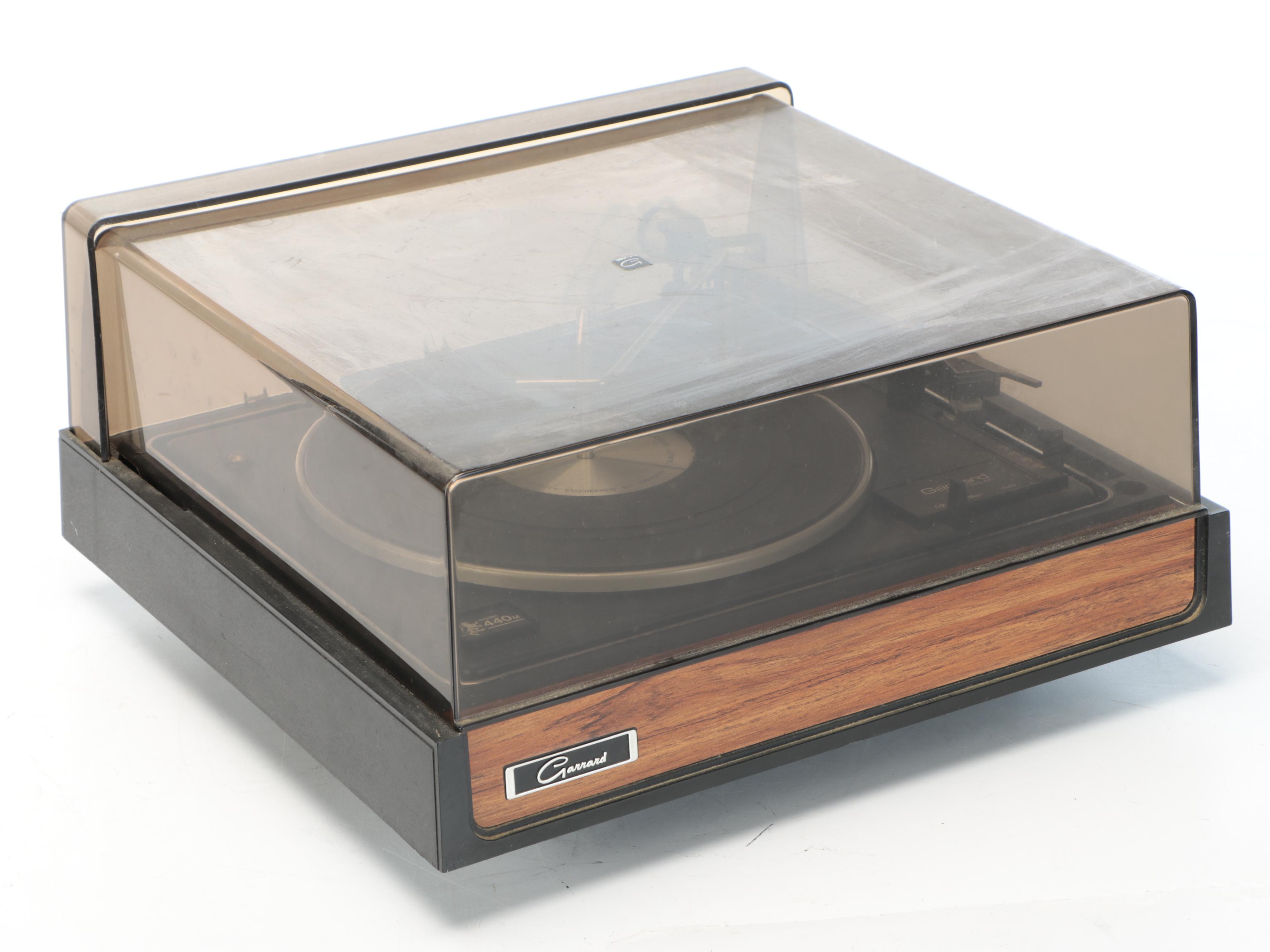 Vintage Garrard 440M Turntable Record Player with Vinyl Records