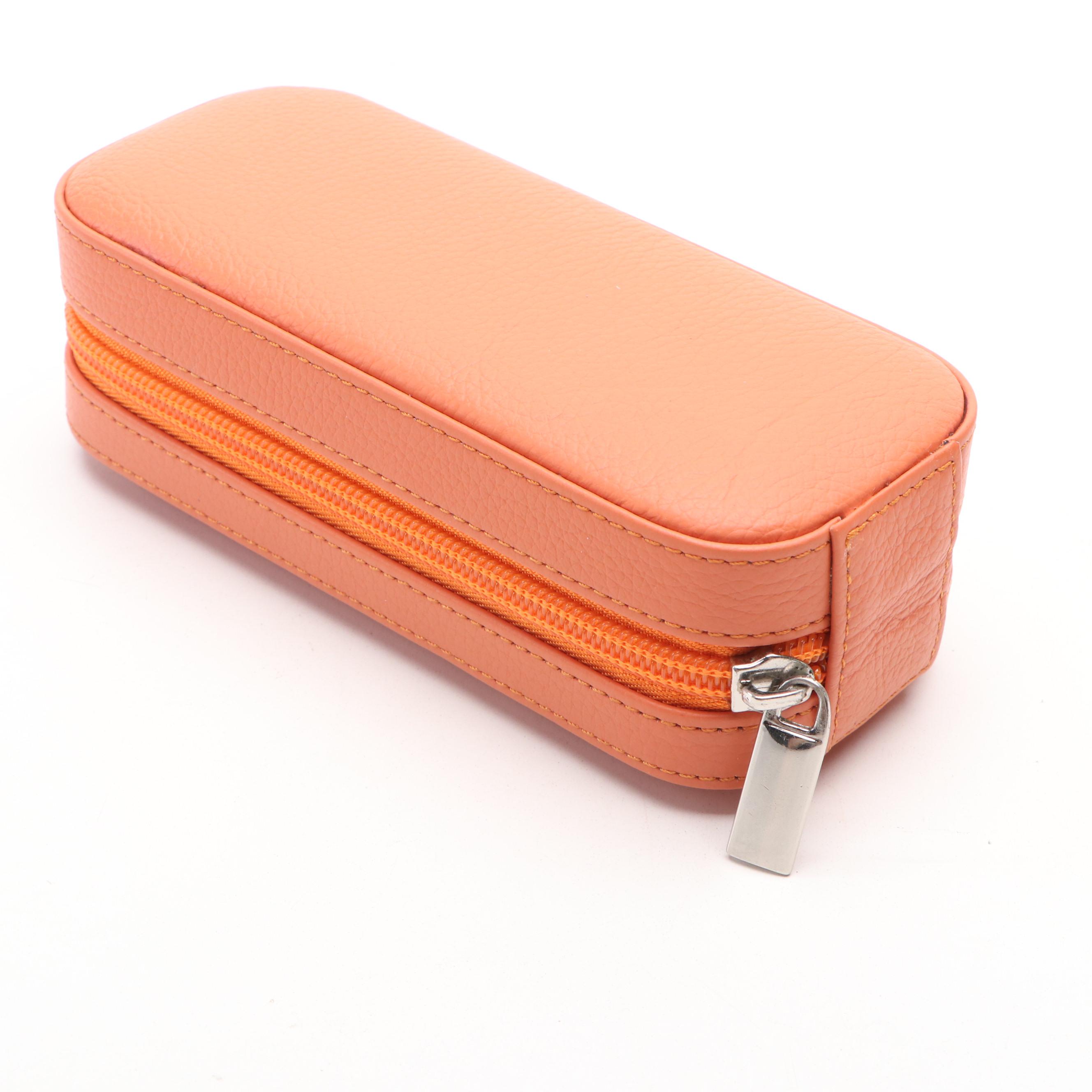 Rowallan Pink and Orange Leather Jewelry Cases