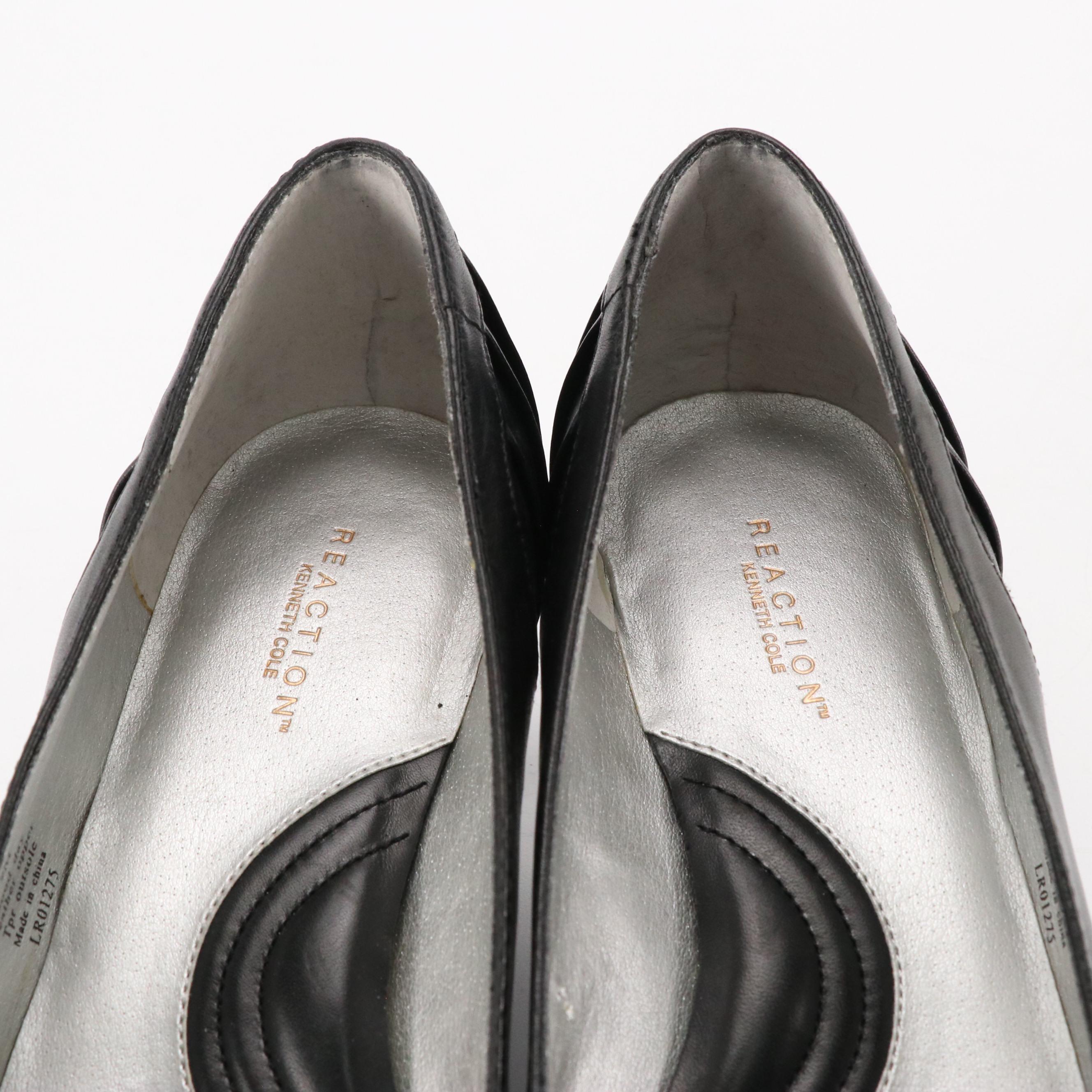 Me Too "Link" Black Leather Wedges, Kennith Cole Good Day & All Tied Up Shoes