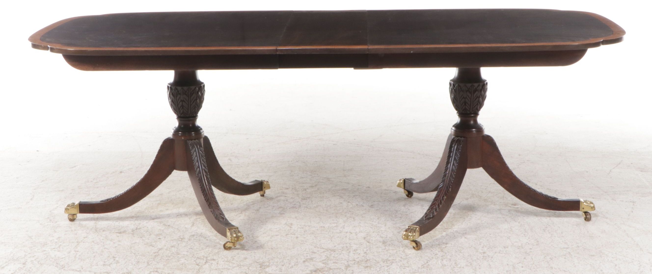 Stickley Georgian Style Mahogany Dining Table and Eight Maitland-Smith Chairs