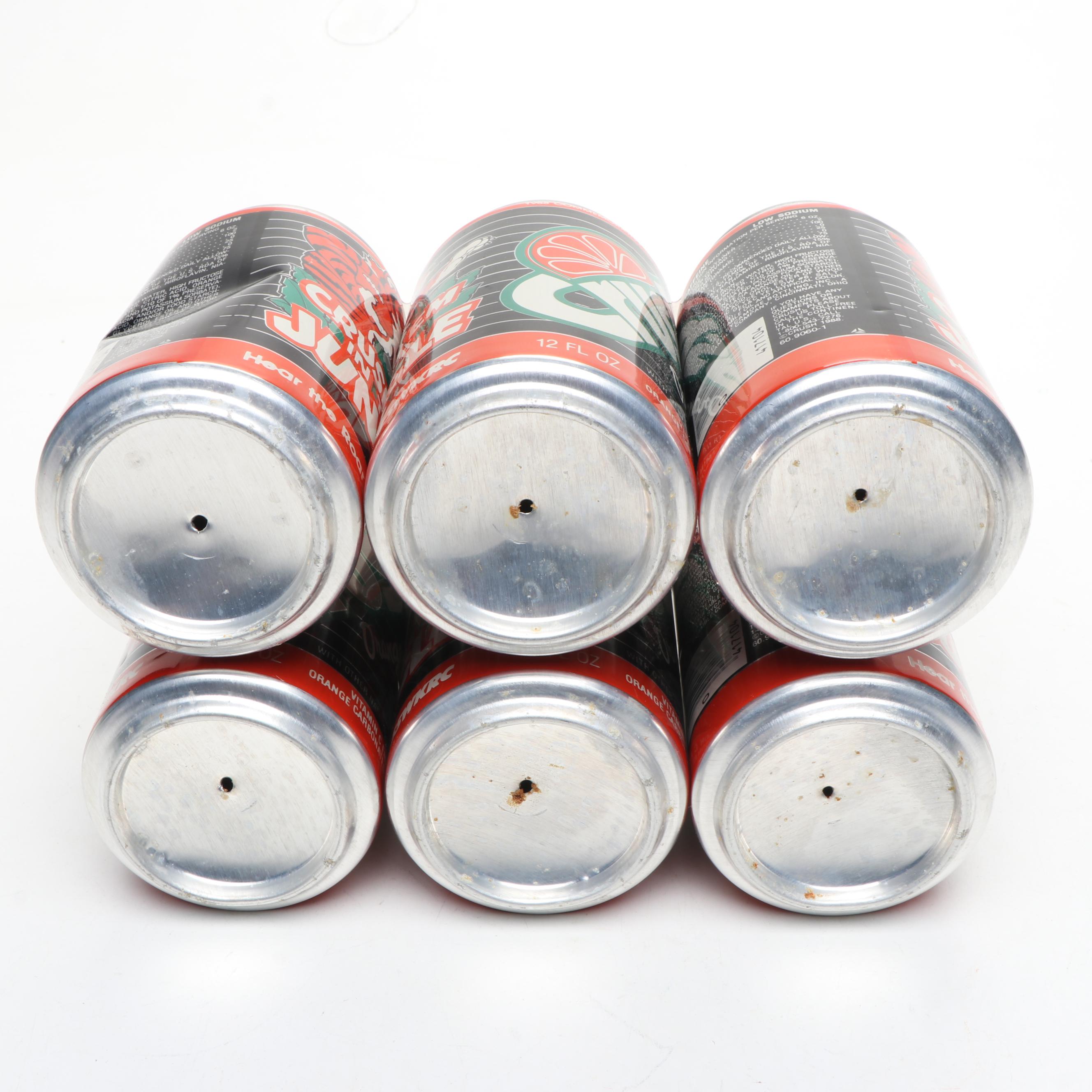 Crush Soda Advertising Cooler, Clock and Cans, Late 20th Century