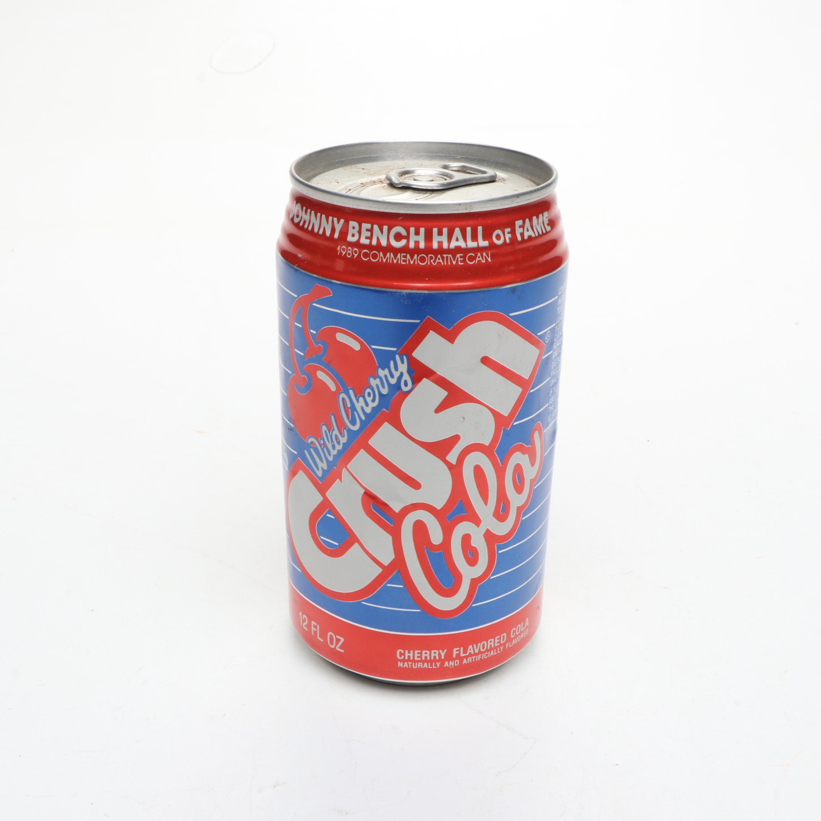 Crush Soda Advertising Cooler, Clock and Cans, Late 20th Century