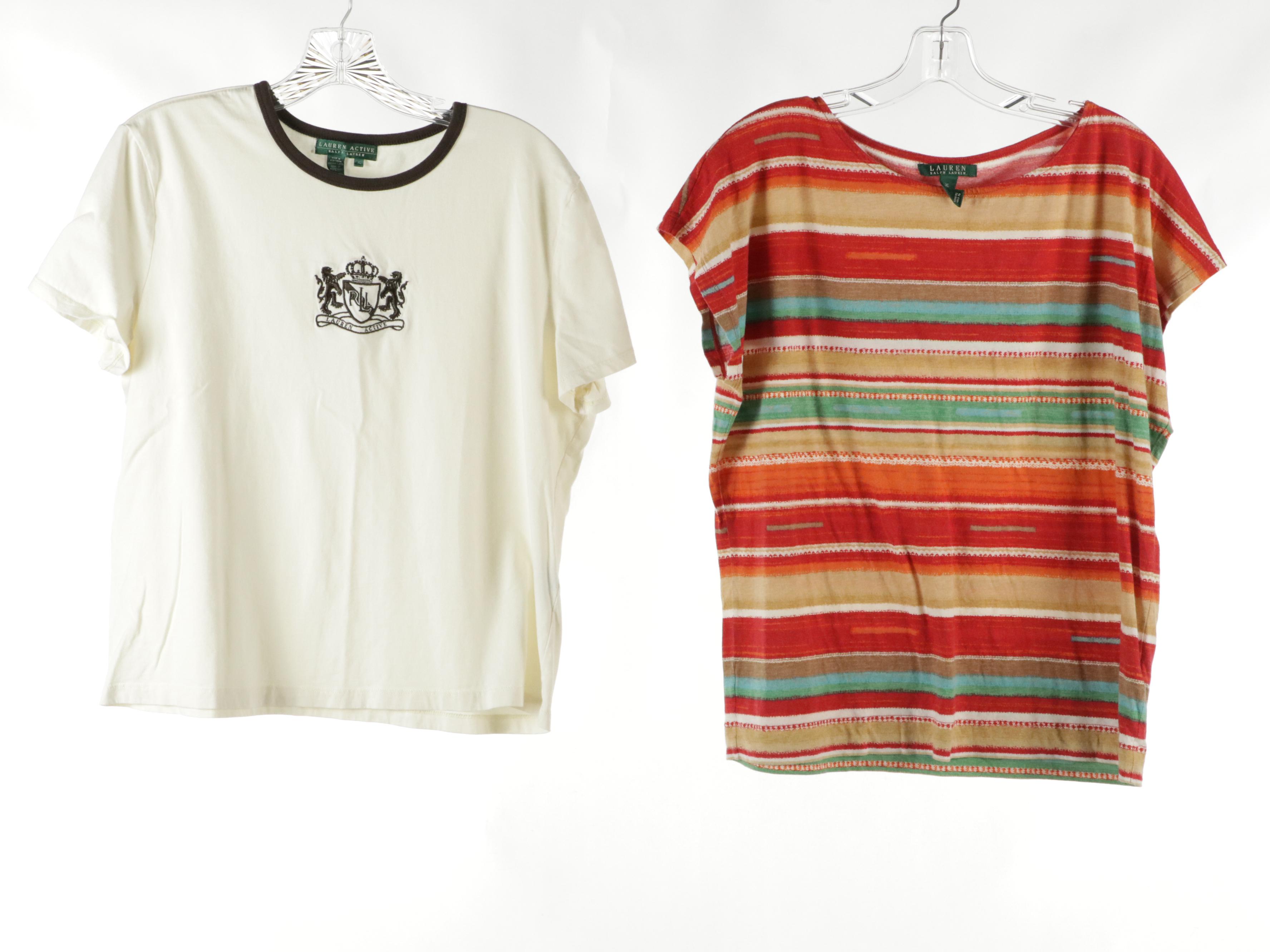 Lauren Ralph Lauren Embroidered Tee, Linen & Silk Blouses, Knit Sweaters, More