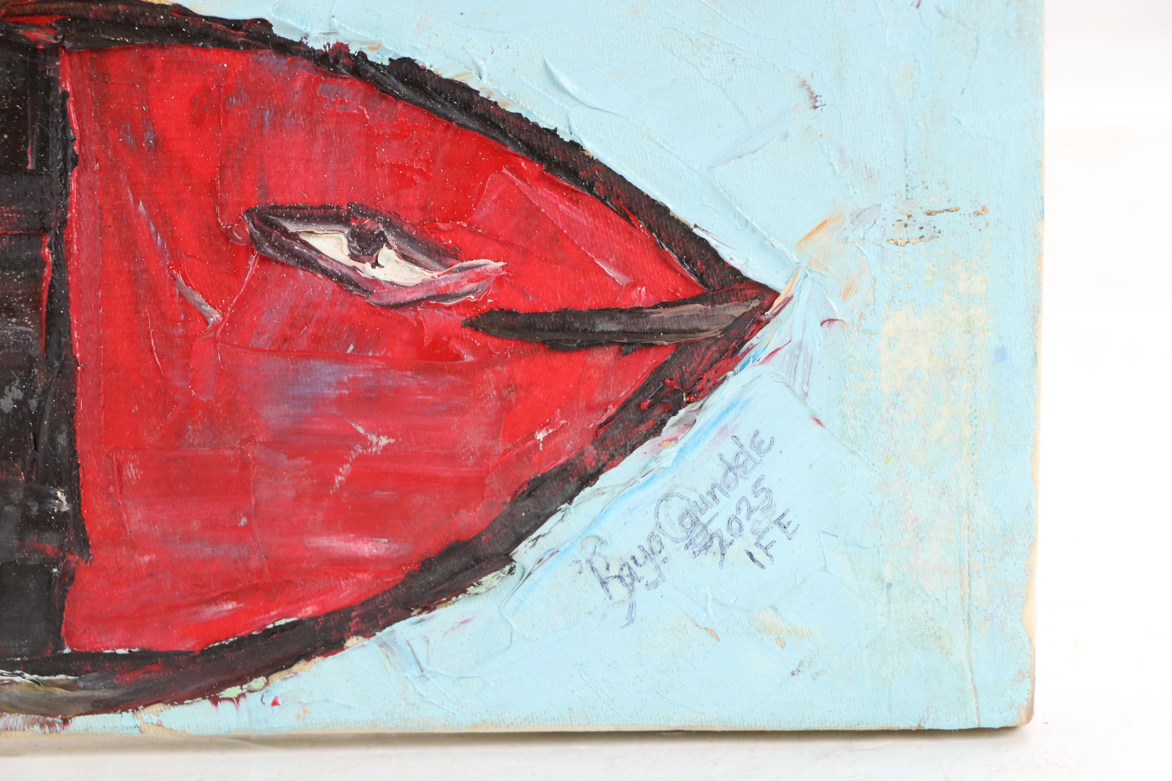 Bayo Ogundele Stylized Oil Painting of Fish, 2025