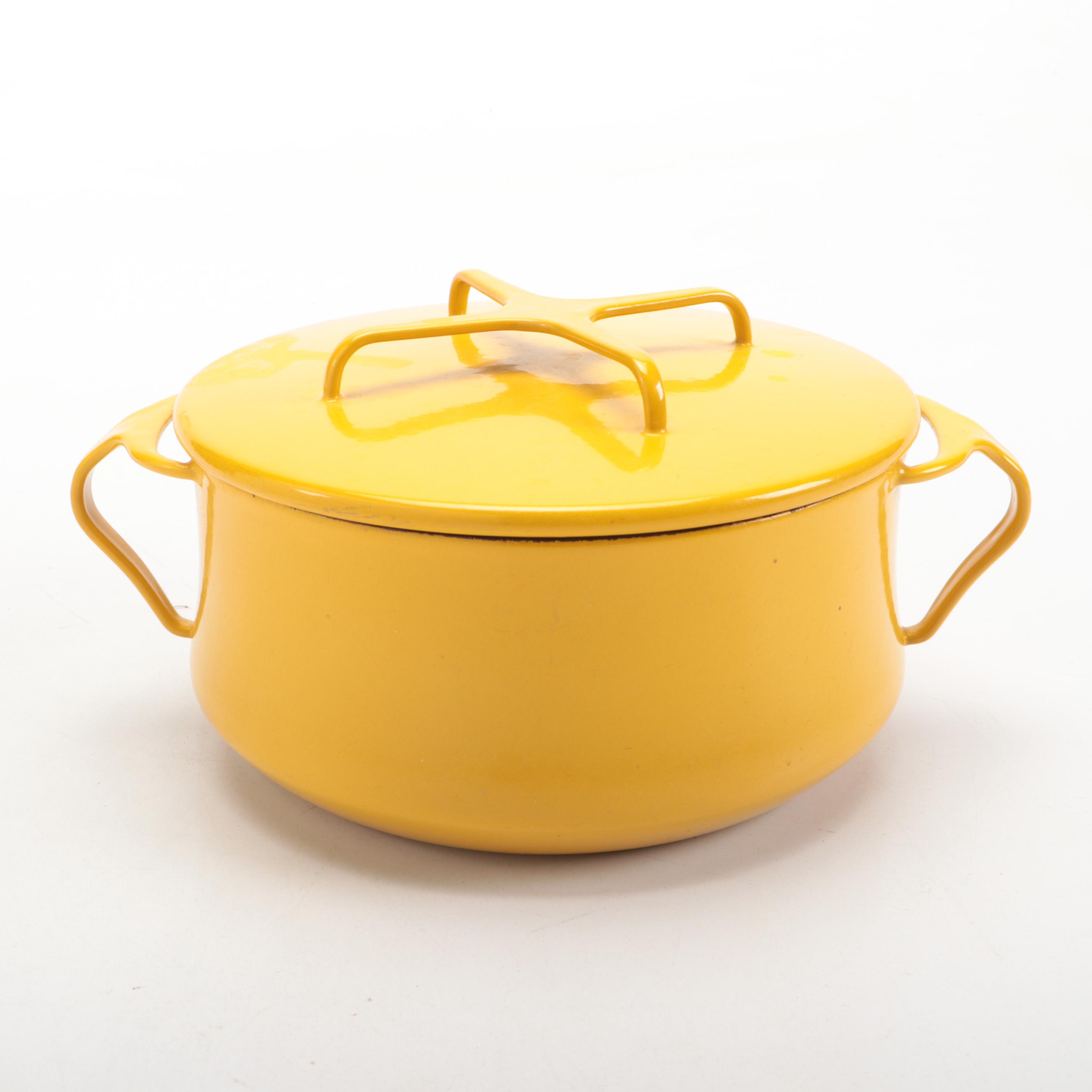 Dansk Mid Century Modern Enameled Metal Casserole Dish with Pots and Pans