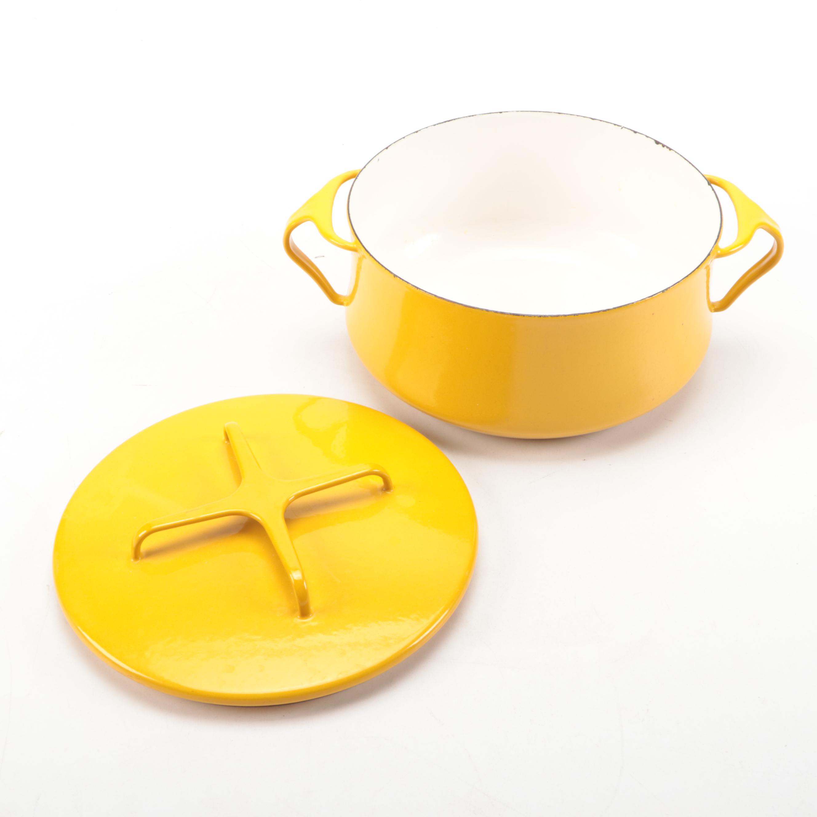 Dansk Mid Century Modern Enameled Metal Casserole Dish with Pots and Pans