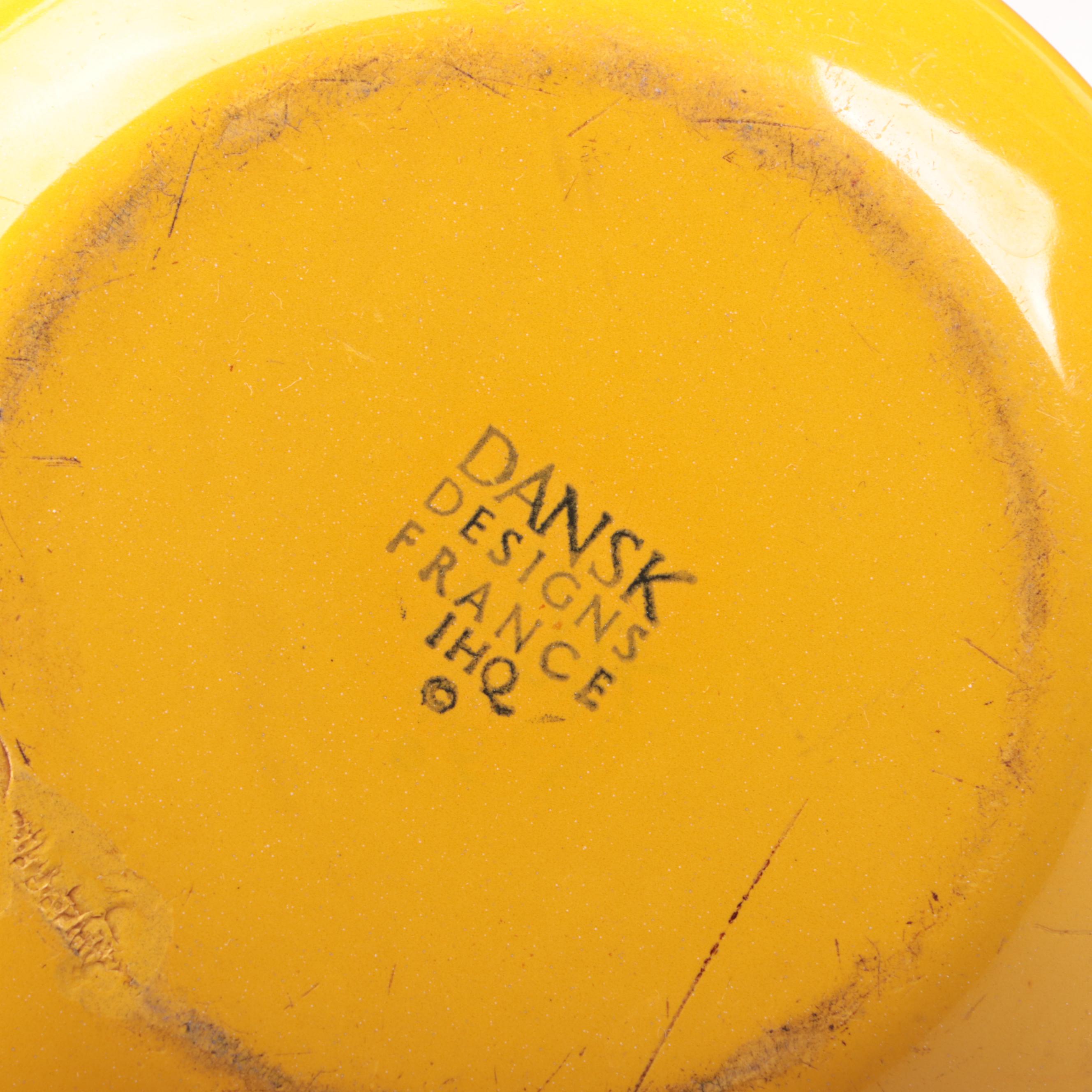 Dansk Mid Century Modern Enameled Metal Casserole Dish with Pots and Pans