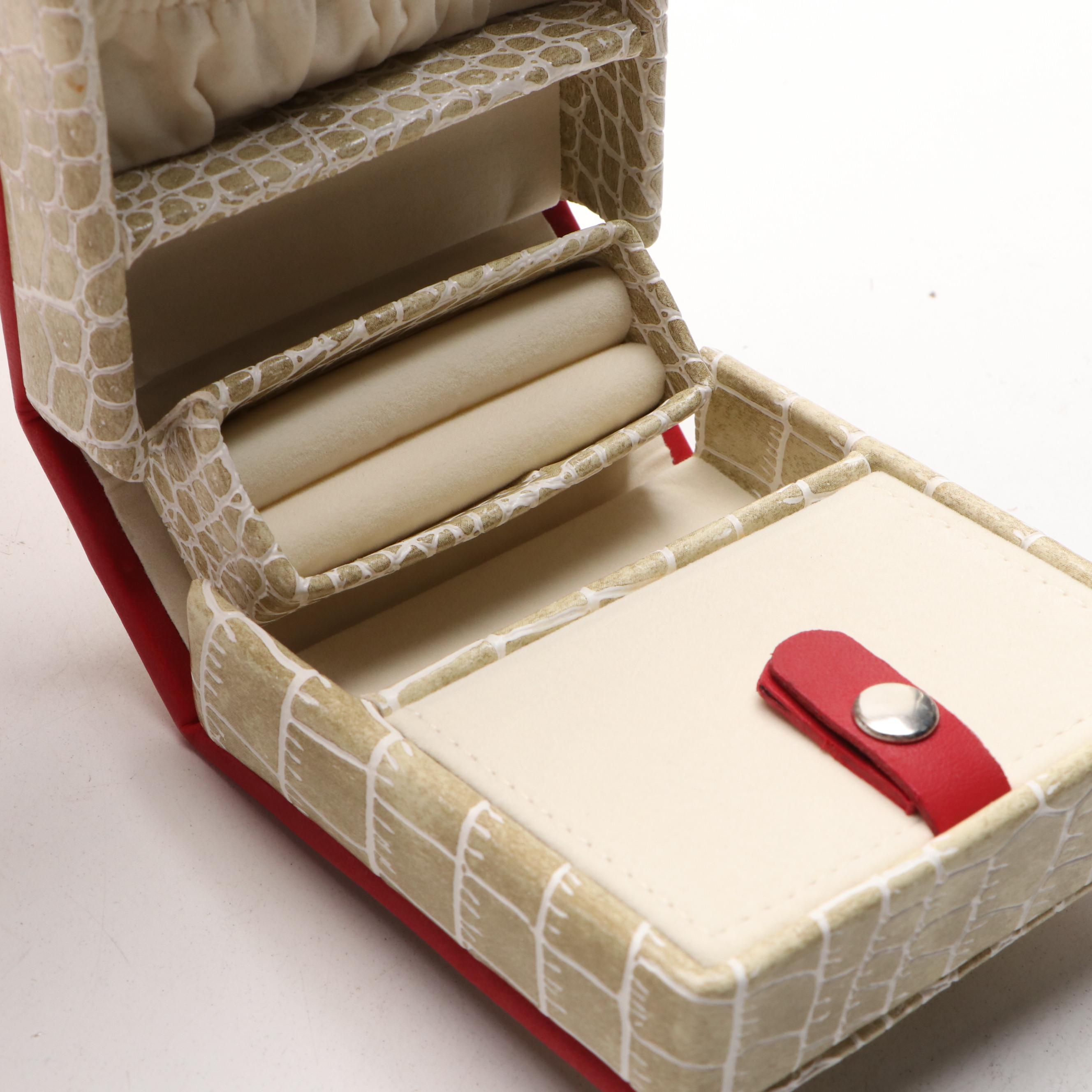 Alten International Faux Crocodile Embossed Jewelry Cases